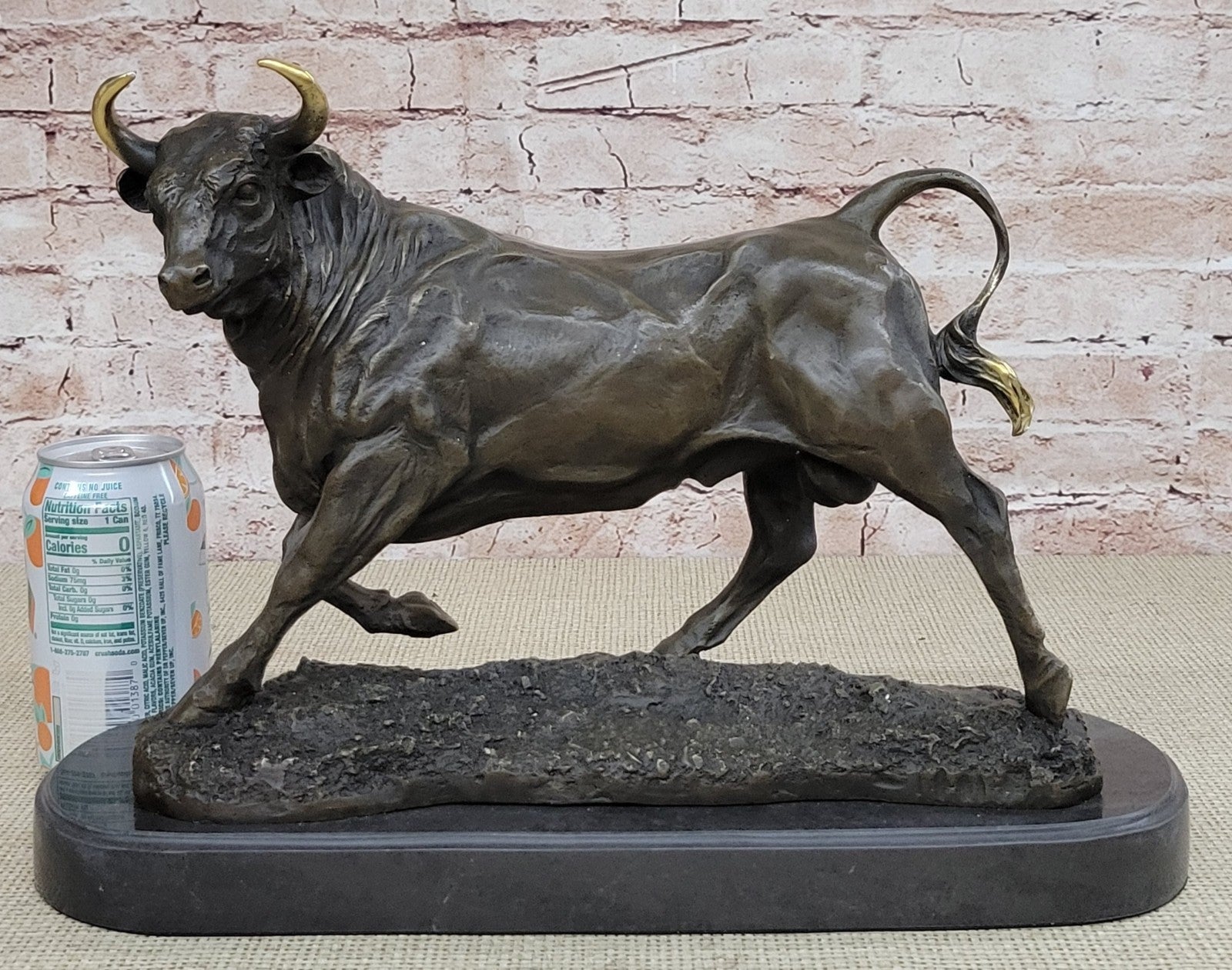 Extra Large Bronze coffee Wall Street Bull OX Figure Statue 20 LBS Figurine