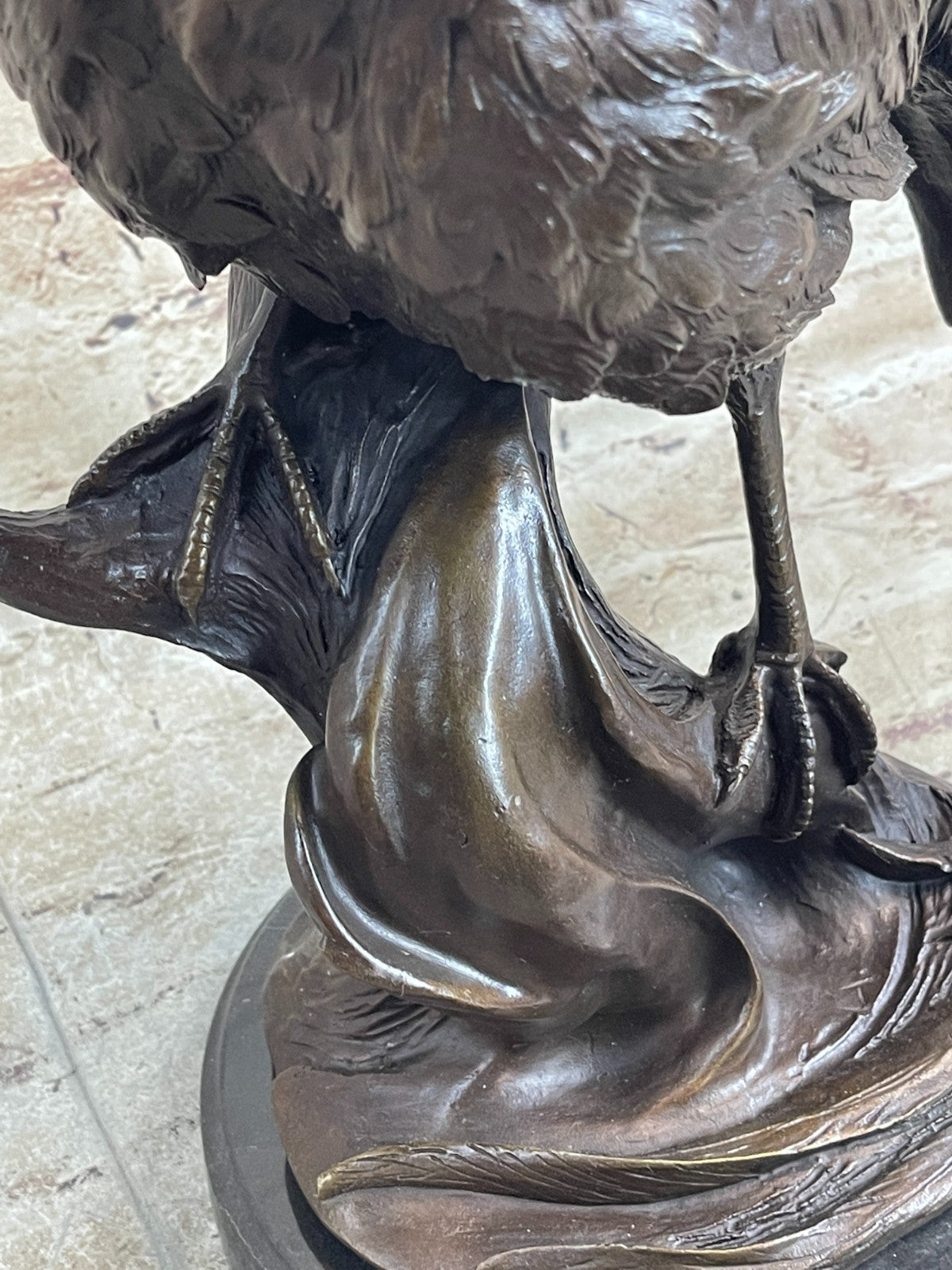 Art Nouveau Style Statue Sculpture Pheasant Bird Wildlife Art Deco Style Bronze