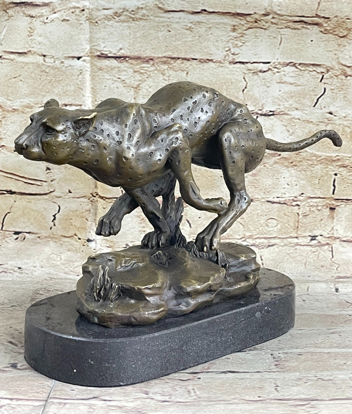 Handcrafted bronze sculpture SALE Cougar Art Lost Wax Method Artwork Sale