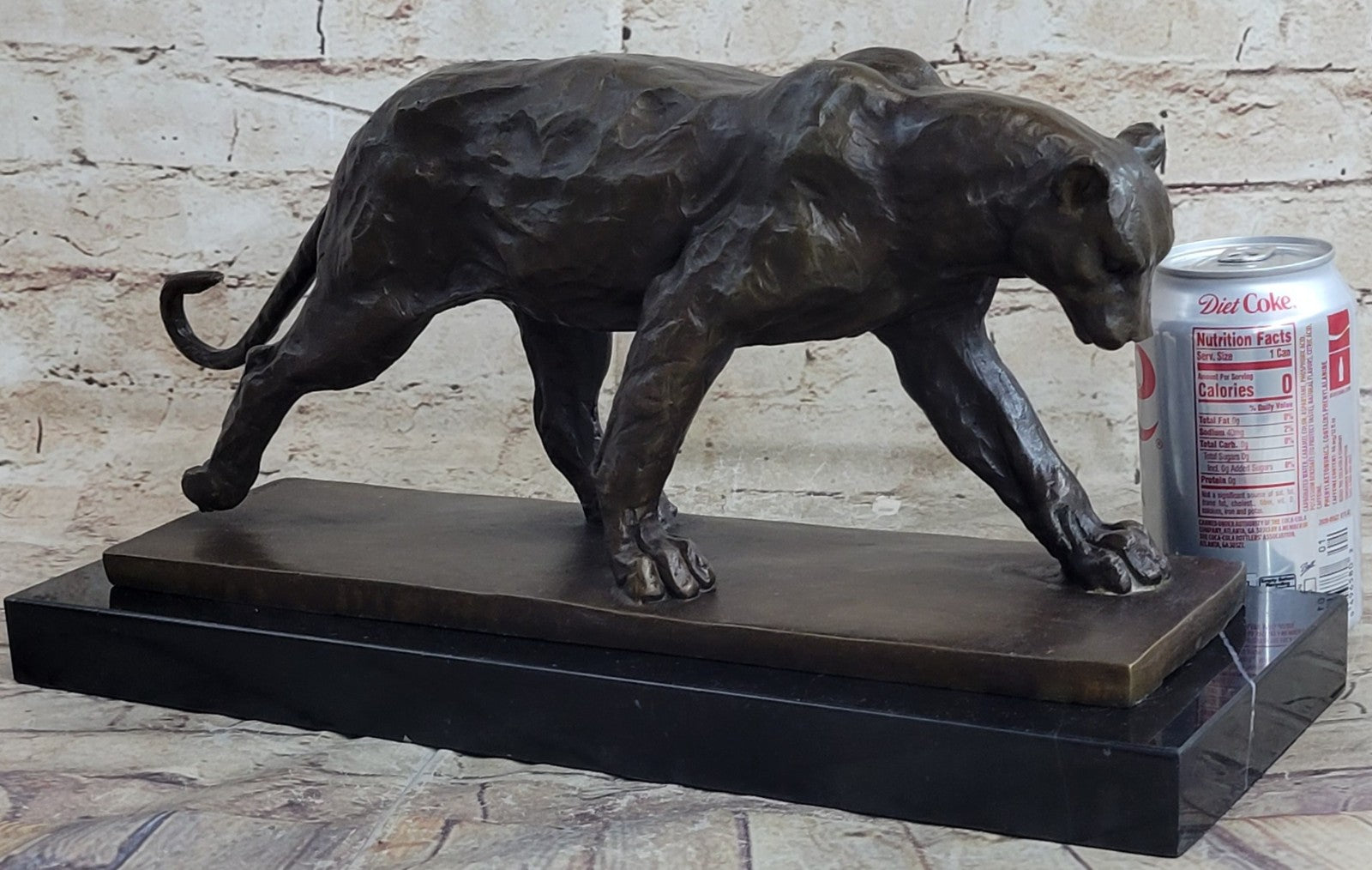 Large Bugatti Sleek Jaguar Puma Leopard Bronze Art Deco Figurine Sculpture Decor