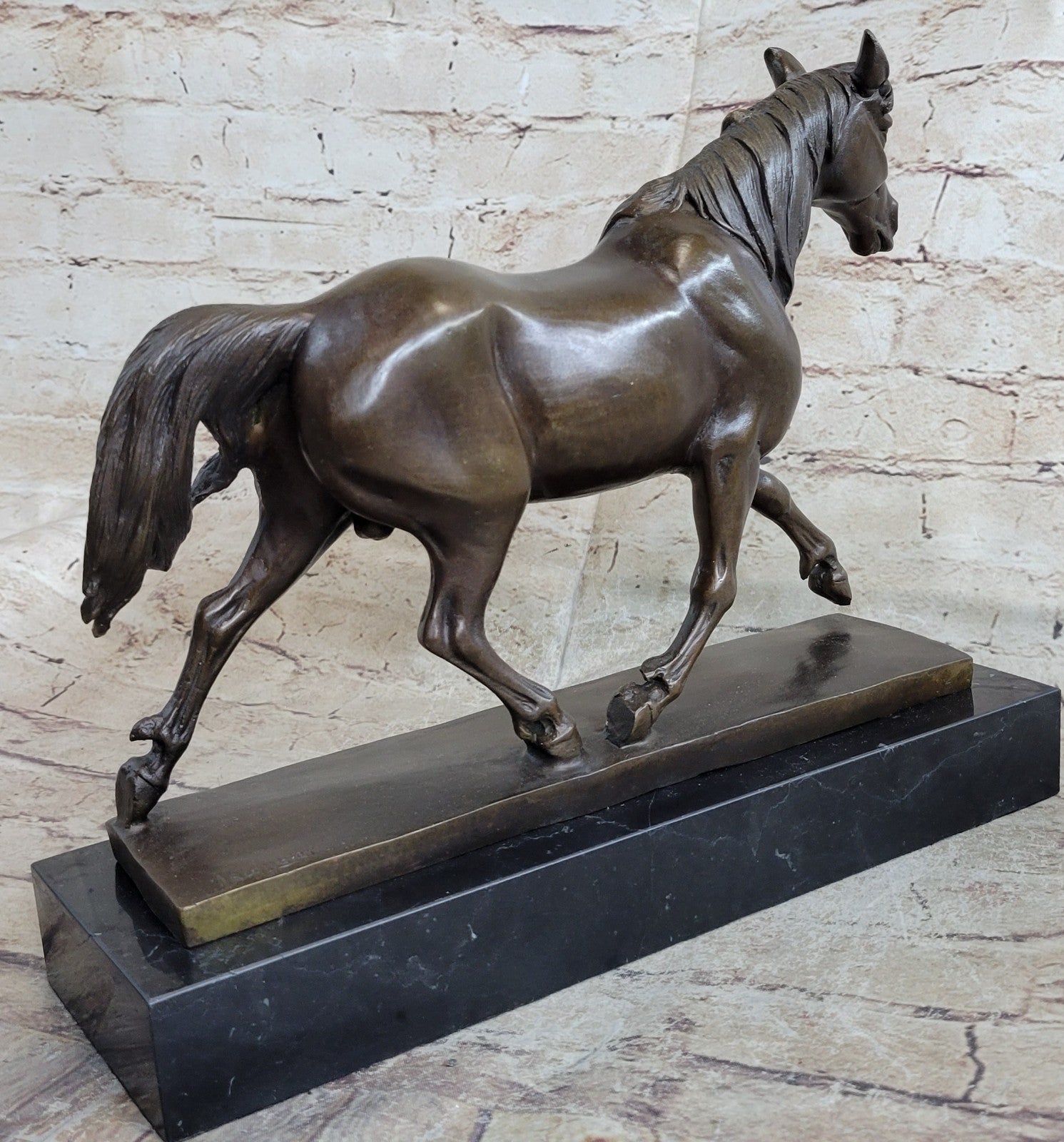 Bronze decor collectible sculpture Lost Wax SIGNED ARABIAN HORSE BRONZE SCULPTURE