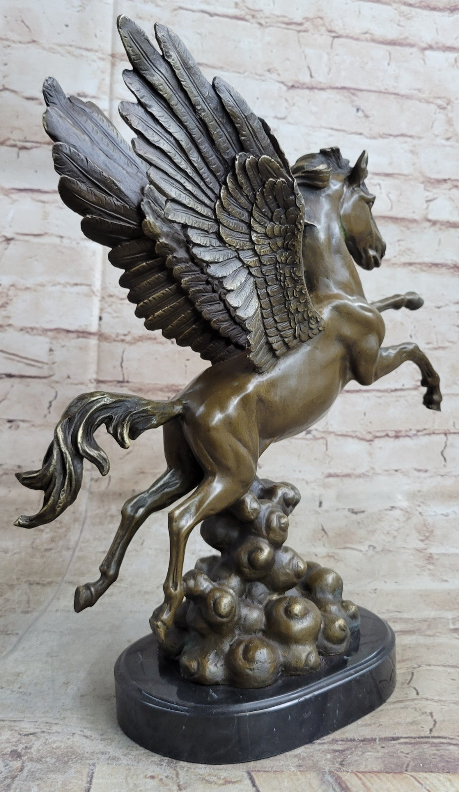 Handcrafted Genuine Real Bronze Sculpture Pegasus UniqueClassic Artwork Figurine