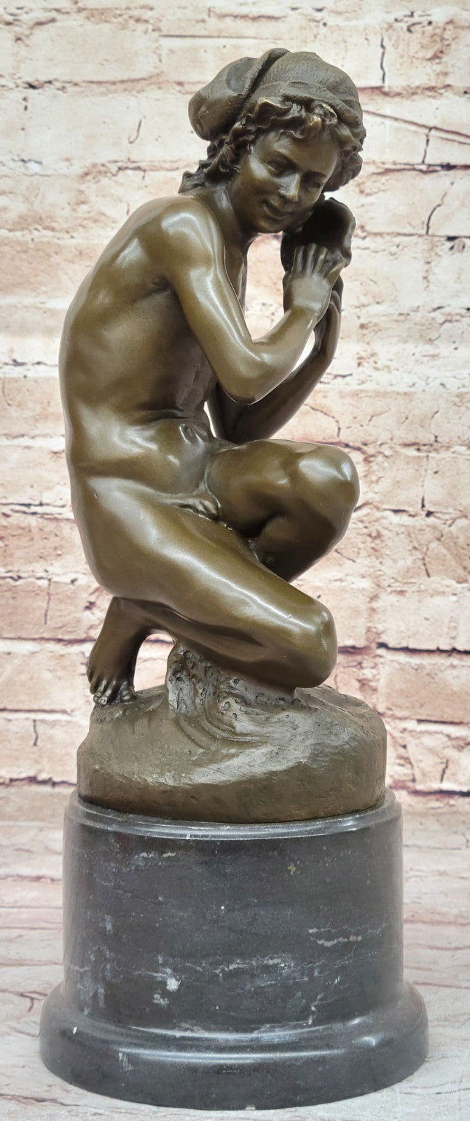 Carpeaux`s Hot Cast Bronze Sculpture - Neapolitan Fisher for Fine Art Decor