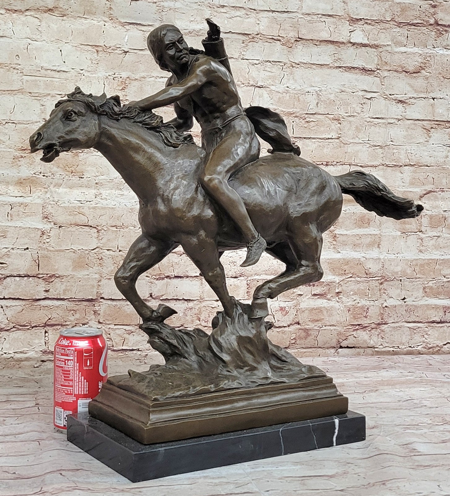 Buy Collectible Masterpiece: Mario Nick’s Bronze Indian Hunter with Horse & Axe – Art Sculpture Home Decor & Gift