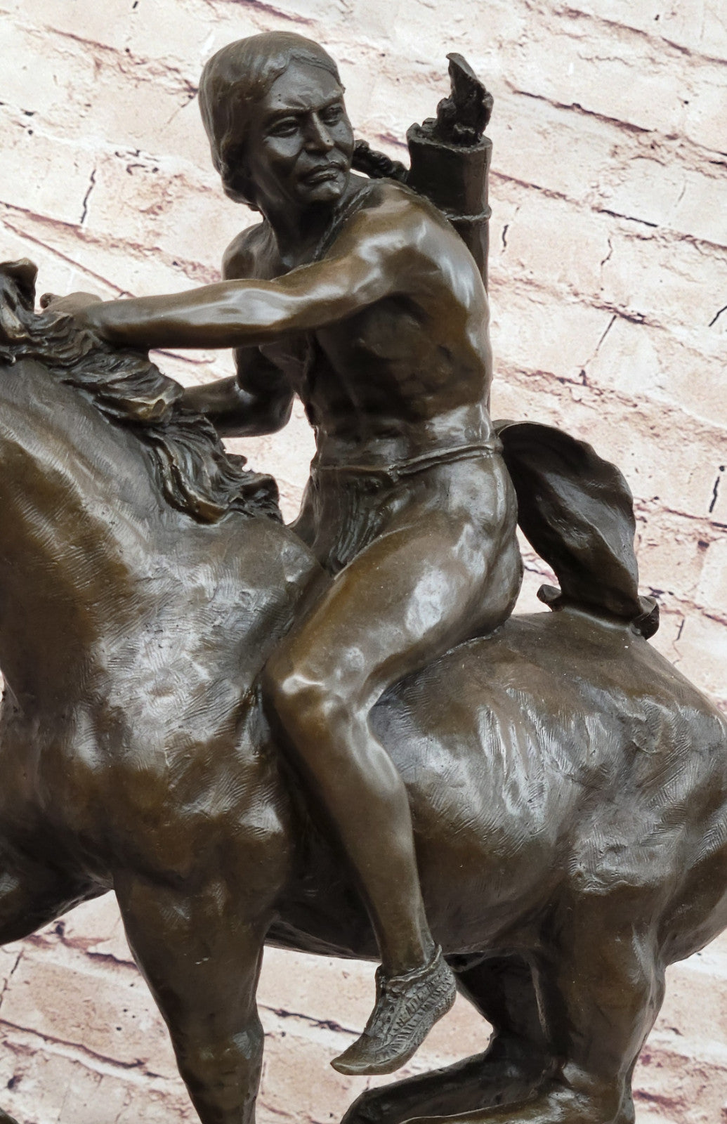 Buy Collectible Masterpiece: Mario Nick’s Bronze Indian Hunter with Horse & Axe – Art Sculpture Home Decor & Gift