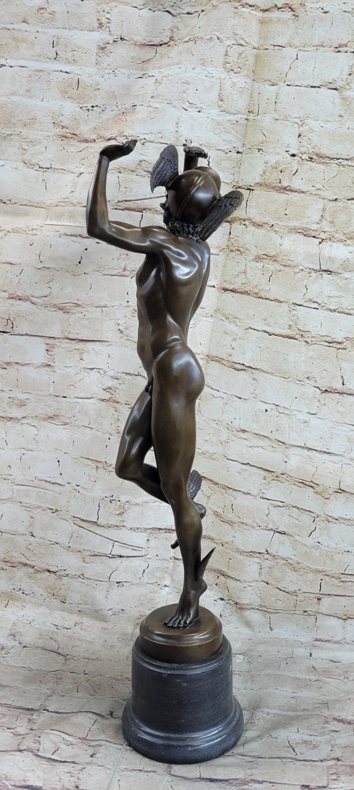 Bronze Statue Winged Mercury Hermes Mythology Flying Nercury Classic Artwork Art