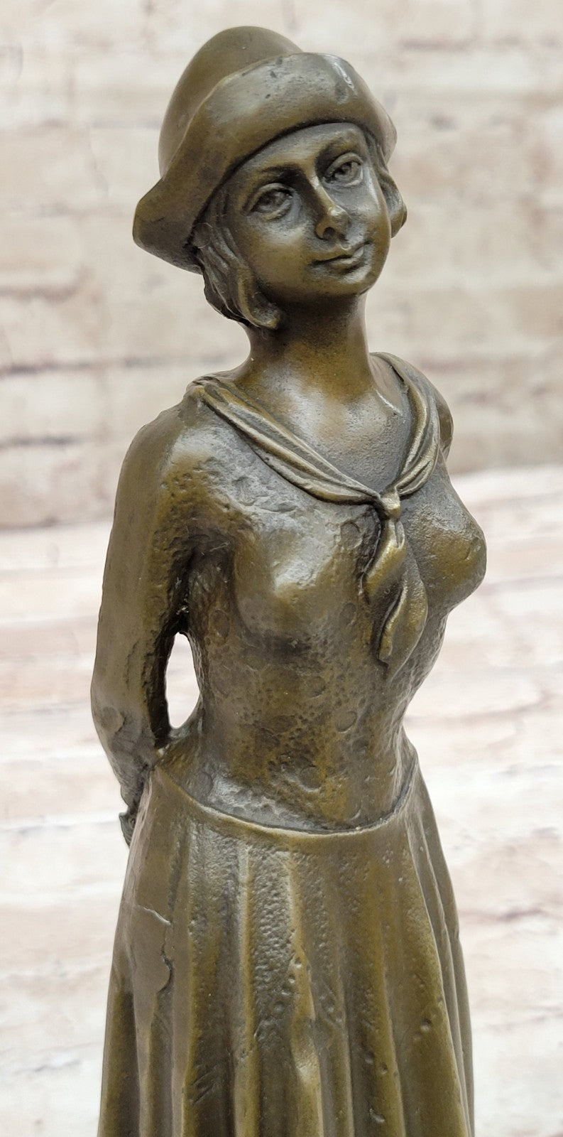 European Finery Bronze Copper Stand Beautiful Woman Beauty Girl Statue Sculpture