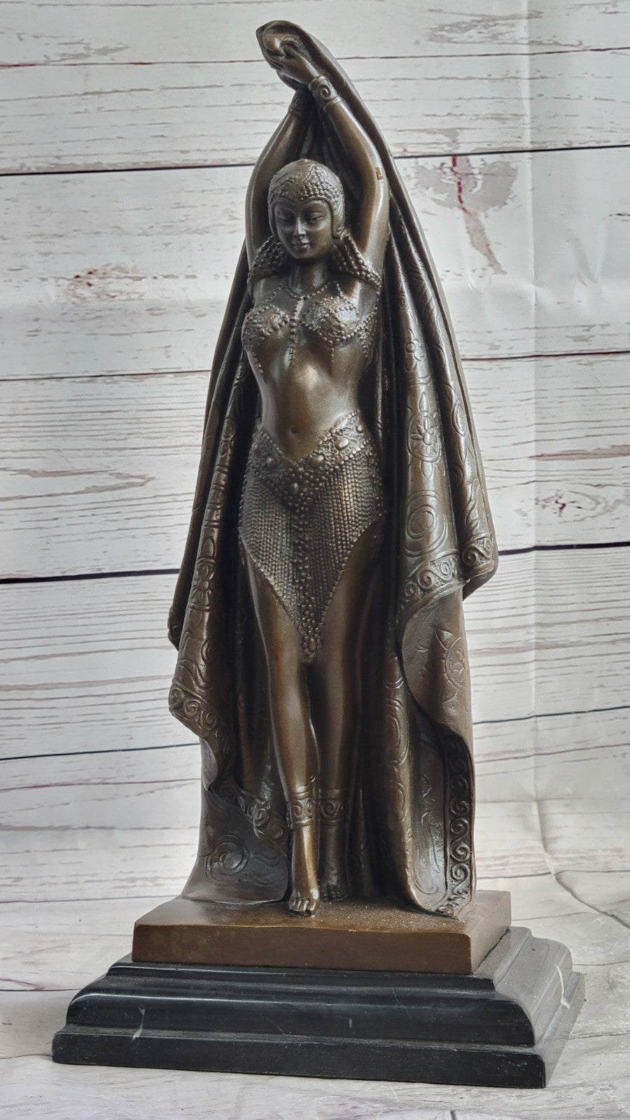 ART DECO BELLY DANCER BY CHIPARUS BRONZE SCULPTURE SIGN ART NOUVEAU FIGURINE LRG
