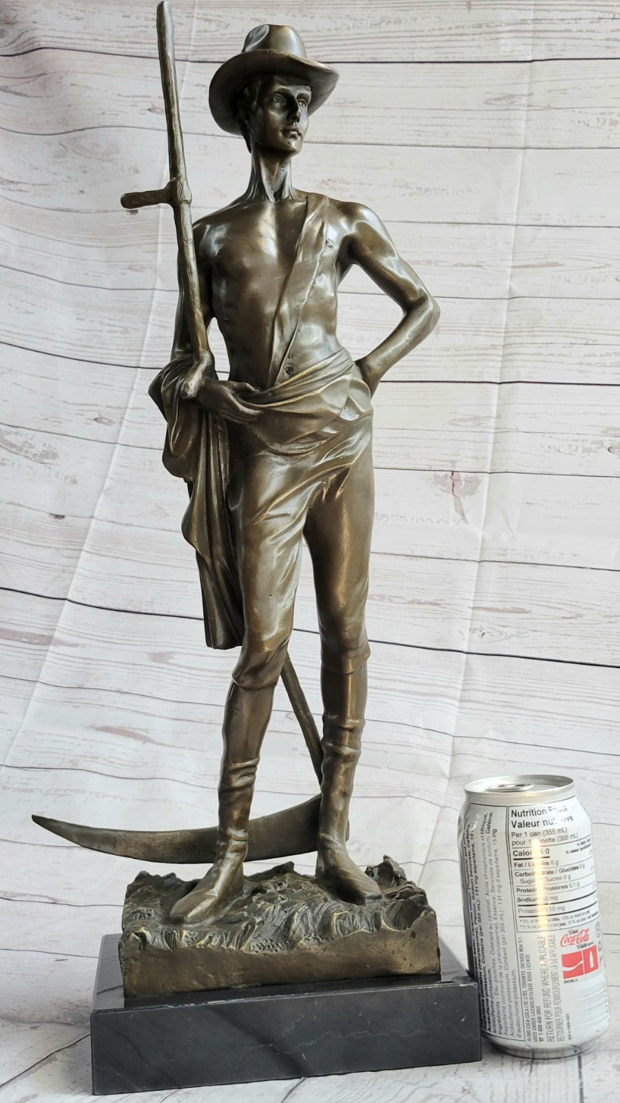 Solid Bronze statute of a farmer by American artist Williams Sculpture Gift