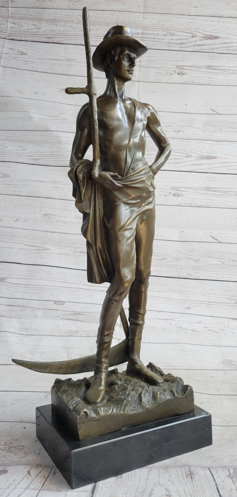 Solid Bronze statute of a farmer by American artist Williams Sculpture Gift