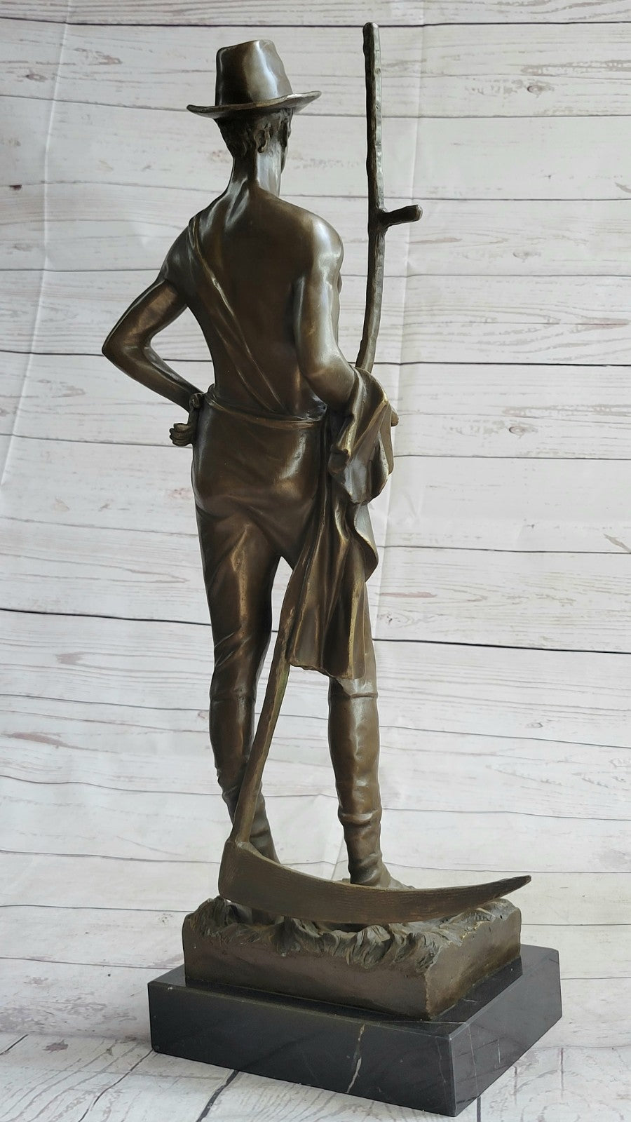 Solid Bronze statute of a farmer by American artist Williams Sculpture Gift