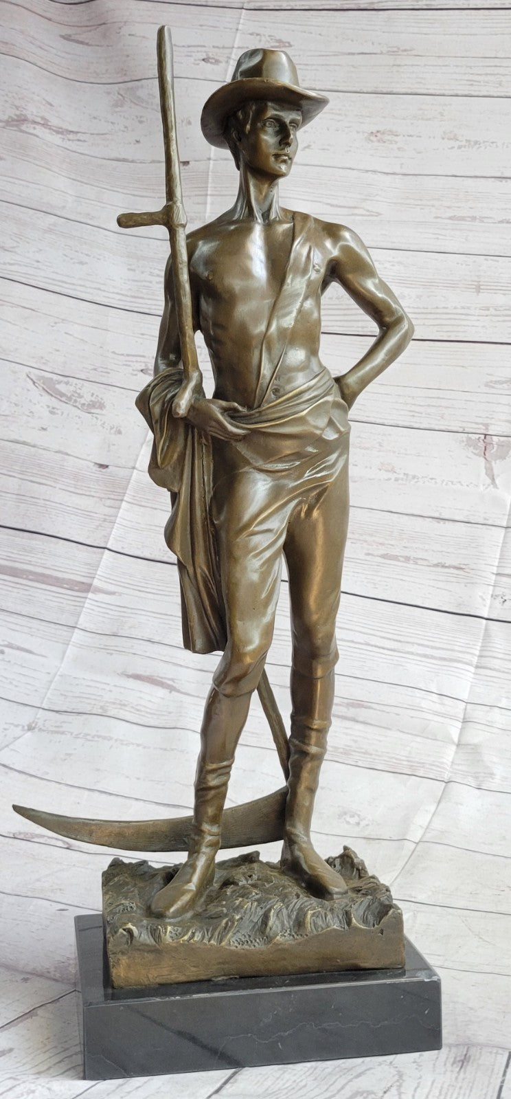 Solid Bronze statute of a farmer by American artist Williams Sculpture Gift