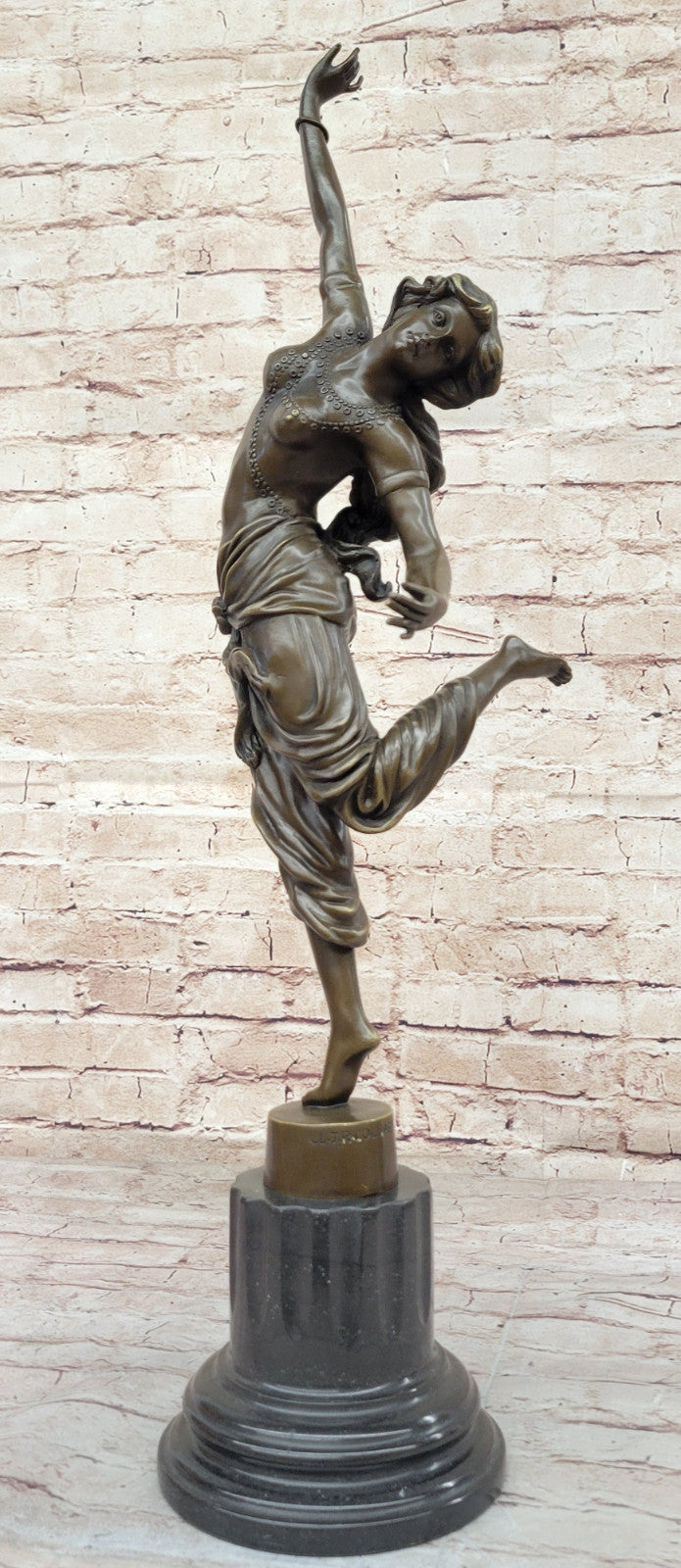 J.R Colinet Bronze "Oriental Dancer" Sculpture: Handcrafted Art Nouveau Figurine