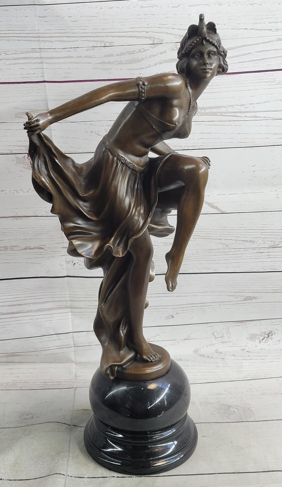 Sign bronze art deco statue , belly dancer sculpture Home Office Decoration