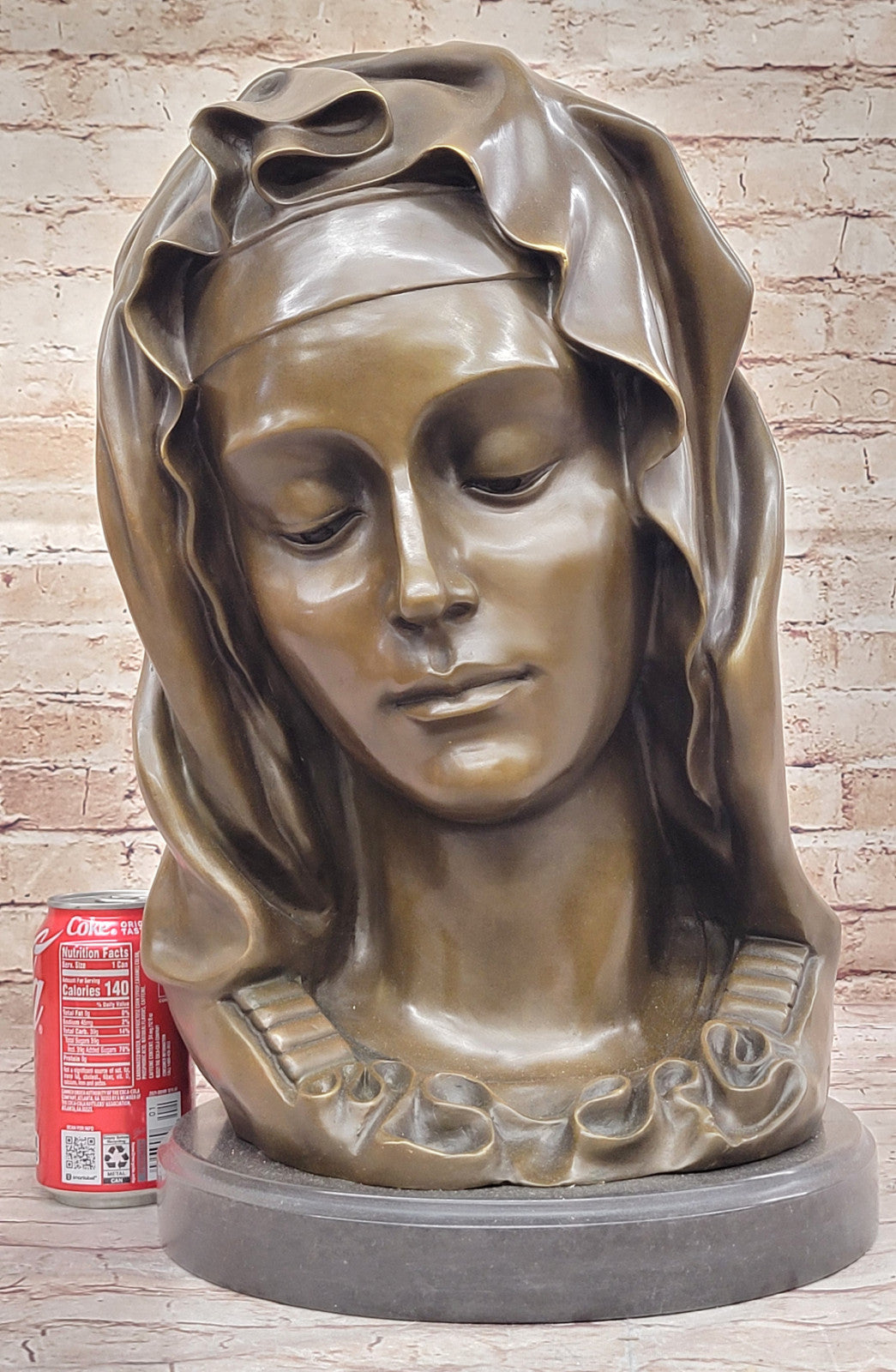 Buy Michelangelo’s Madonna Della Pieta Bronze Bust – Luxurious Decor on Marble Base