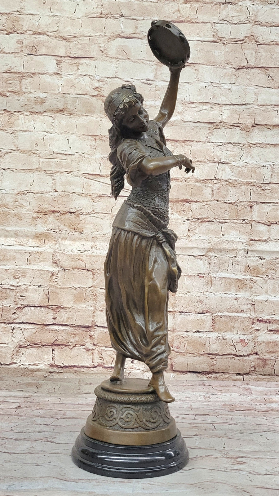 Bouay`s Art Nouveau Style: Handcrafted Bronze Gypsy Dancer Statue Figure