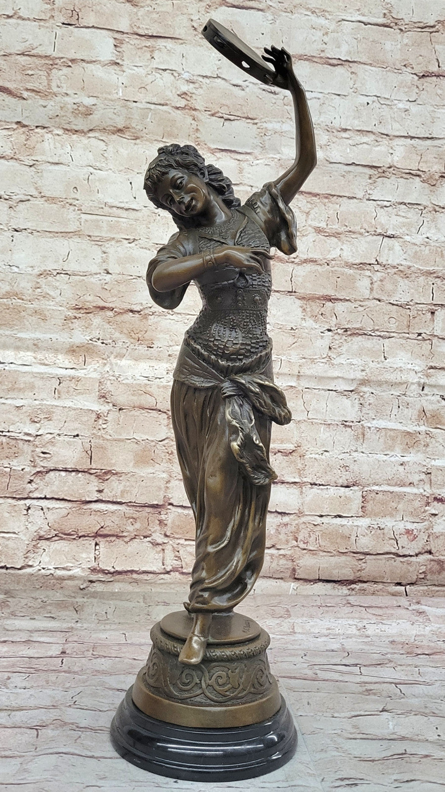 Bouay`s Art Nouveau Style: Handcrafted Bronze Gypsy Dancer Statue Figure
