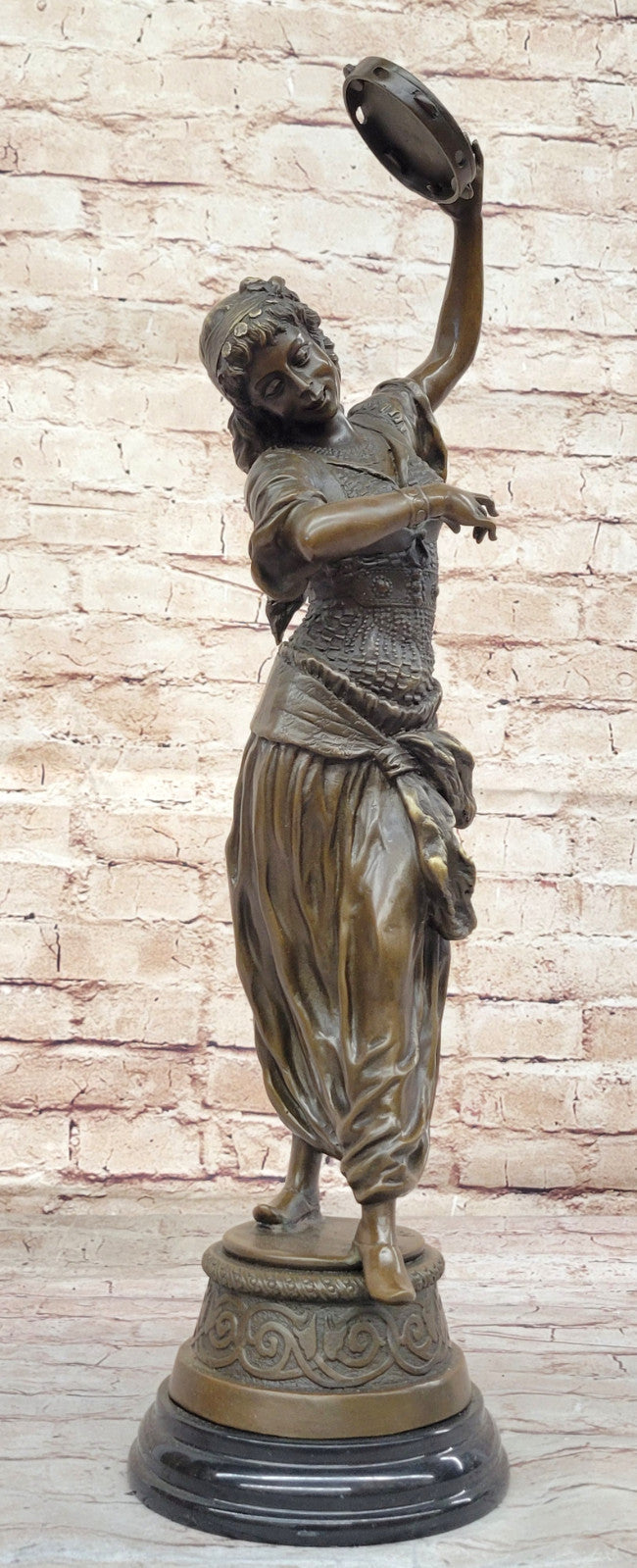 Bouay`s Art Nouveau Style: Handcrafted Bronze Gypsy Dancer Statue Figure
