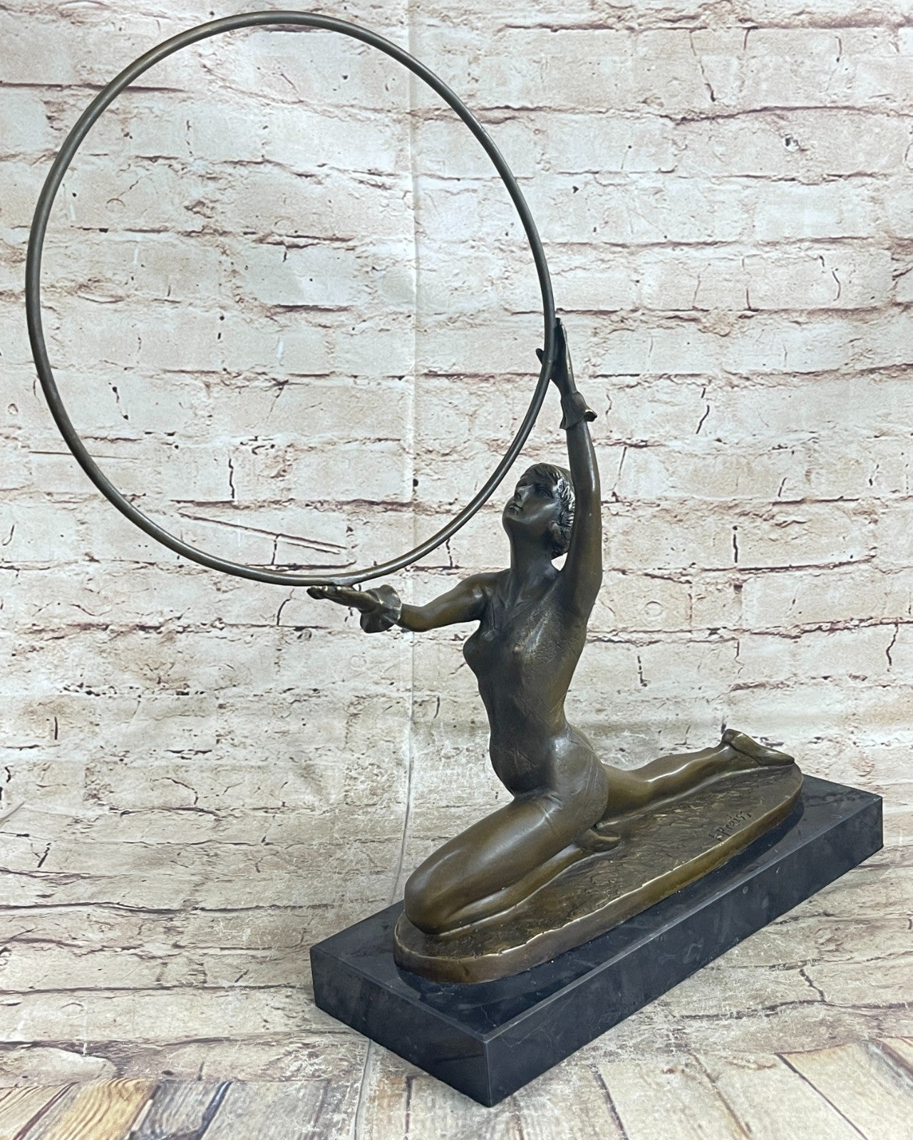 Art Deco Bronze Ring Dancer Statue – Signed Preiss Hot Cast Figurine Gift on Sale