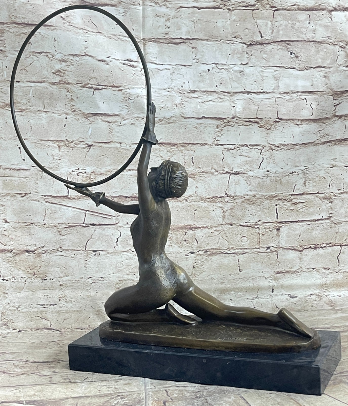 Art Deco Bronze Ring Dancer Statue – Signed Preiss Hot Cast Figurine Gift on Sale