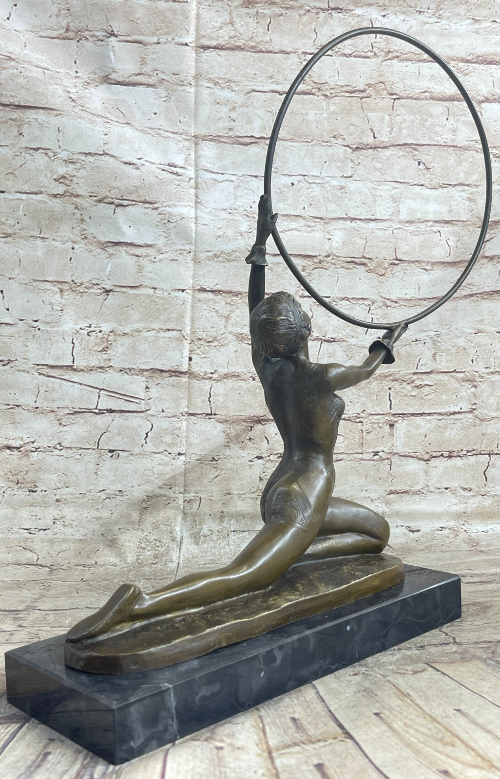 Art Deco Bronze Ring Dancer Statue – Signed Preiss Hot Cast Figurine Gift on Sale