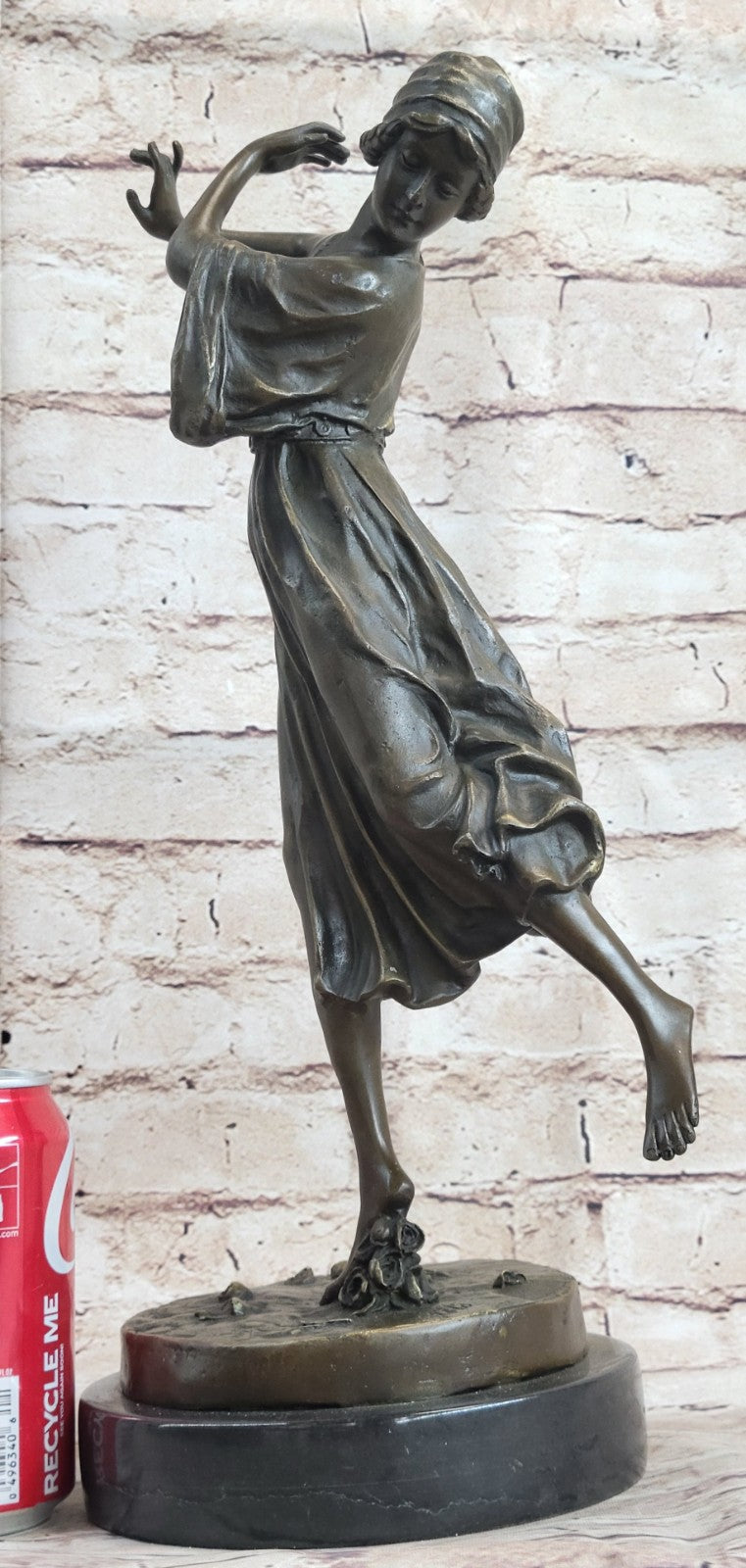 ART DECO ORIGINAL MILO MARBLE DANCER BRONZE STATUE NOUVEAU FIGURINE HOME LARGE FIGURE