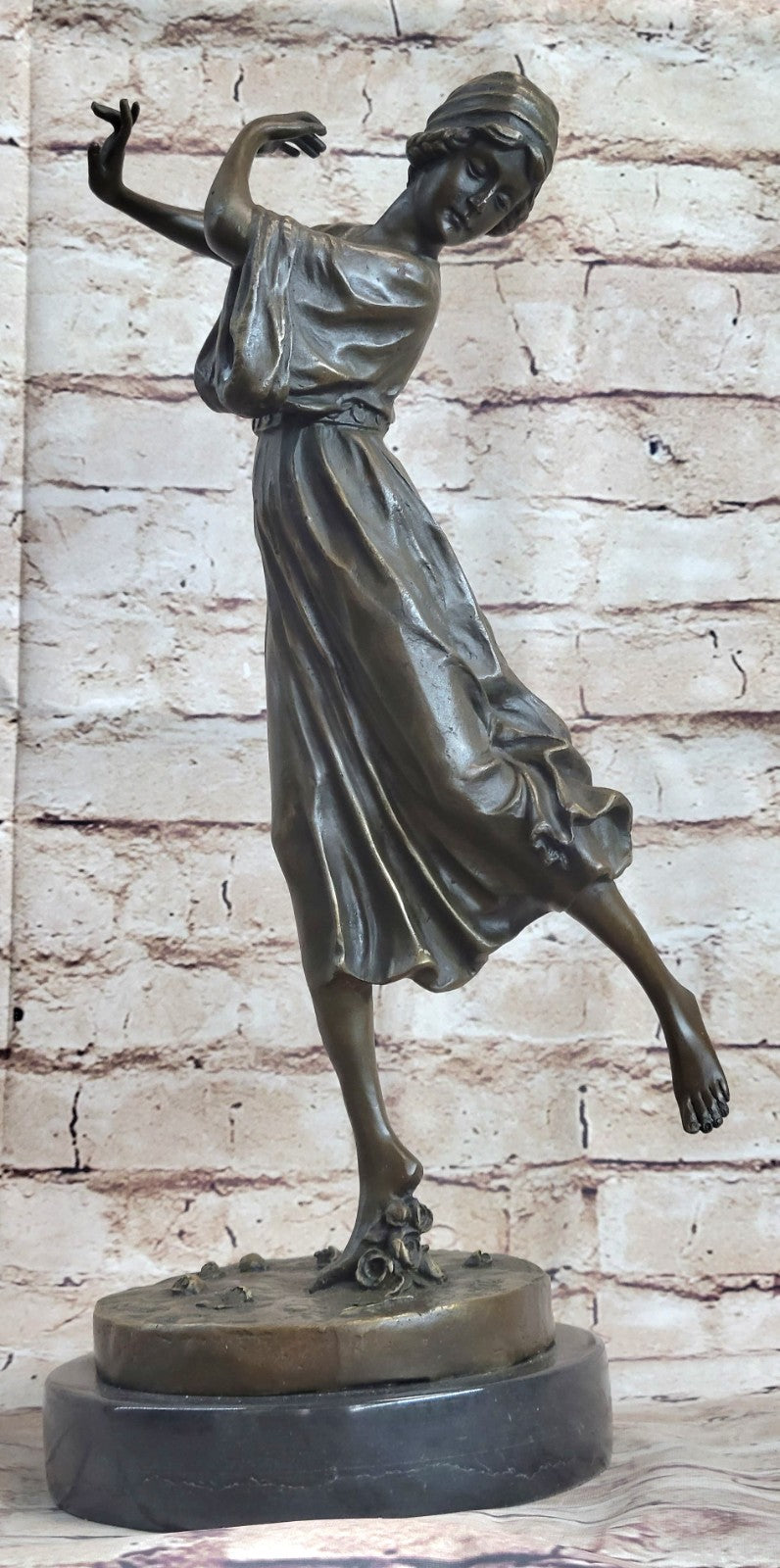 ART DECO ORIGINAL MILO MARBLE DANCER BRONZE STATUE NOUVEAU FIGURINE HOME LARGE FIGURE