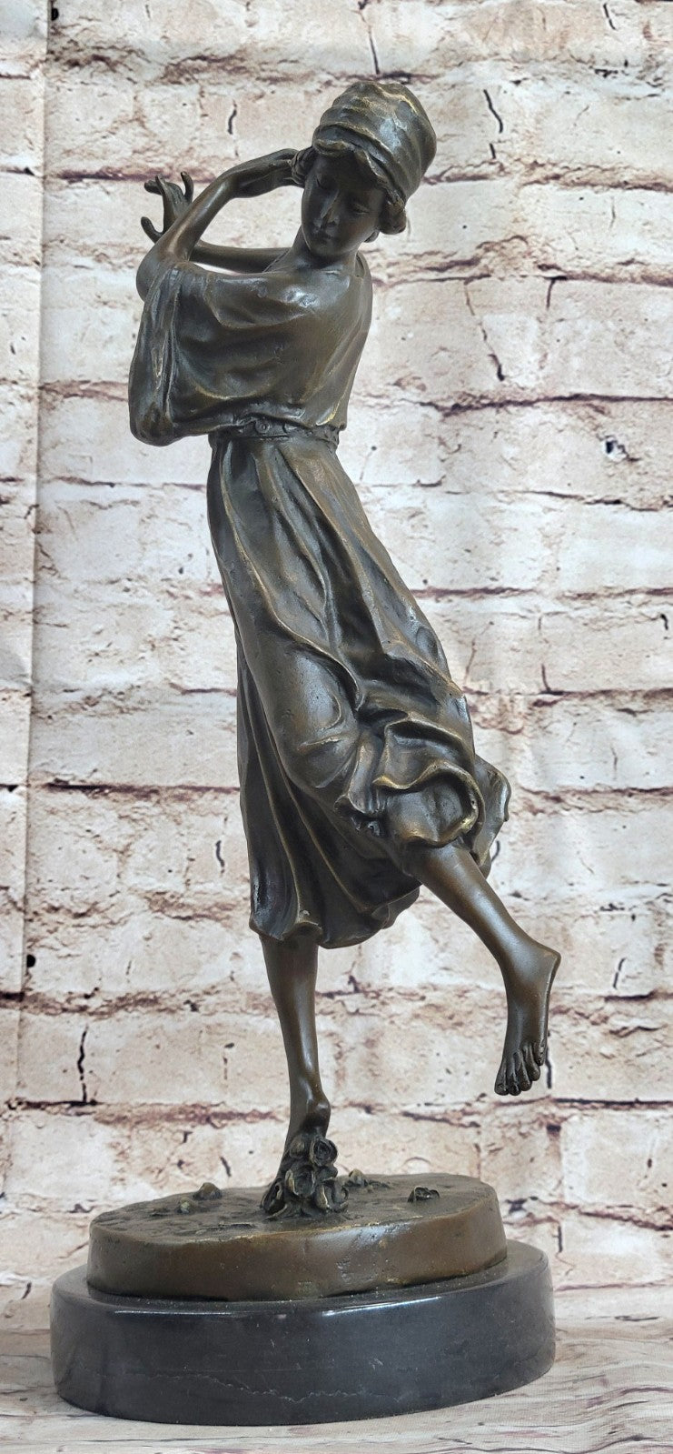 ART DECO ORIGINAL MILO MARBLE DANCER BRONZE STATUE NOUVEAU FIGURINE HOME LARGE FIGURE