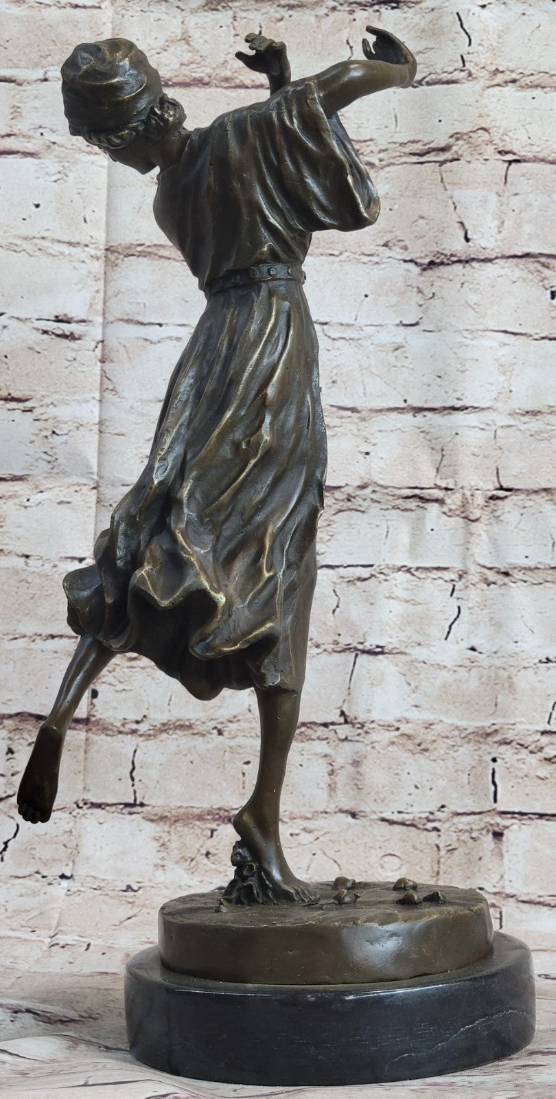 ART DECO ORIGINAL MILO MARBLE DANCER BRONZE STATUE NOUVEAU FIGURINE HOME LARGE FIGURE