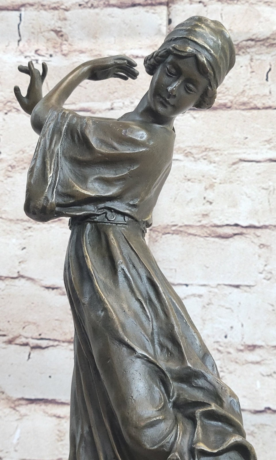 ART DECO ORIGINAL MILO MARBLE DANCER BRONZE STATUE NOUVEAU FIGURINE HOME LARGE FIGURE