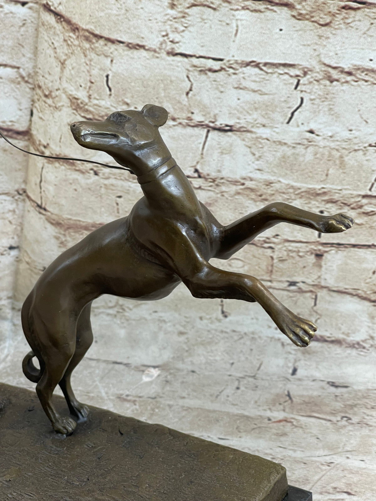 Large "A. Bouraine - The Hunt" Art Deco Bronze Figurine On Black Marble Base NR