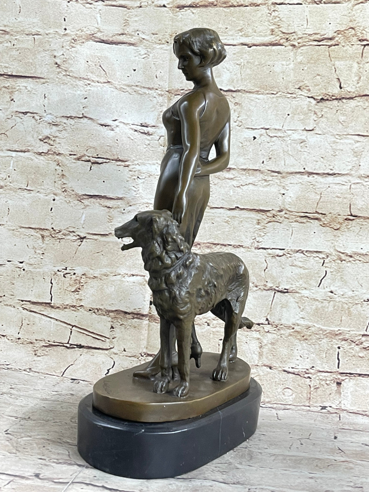 Viennese Art Deco Bronze Figure on a Marble Base by Joseph Lorenzl, 1930 product