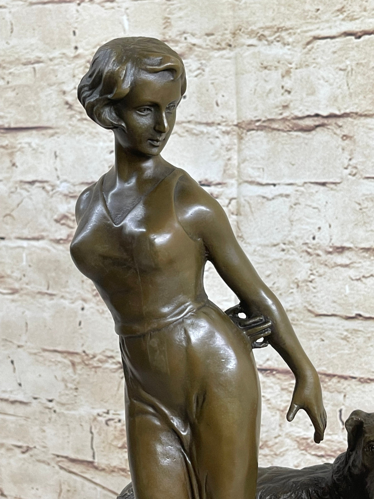 Viennese Art Deco Bronze Figure on a Marble Base by Joseph Lorenzl, 1930 product