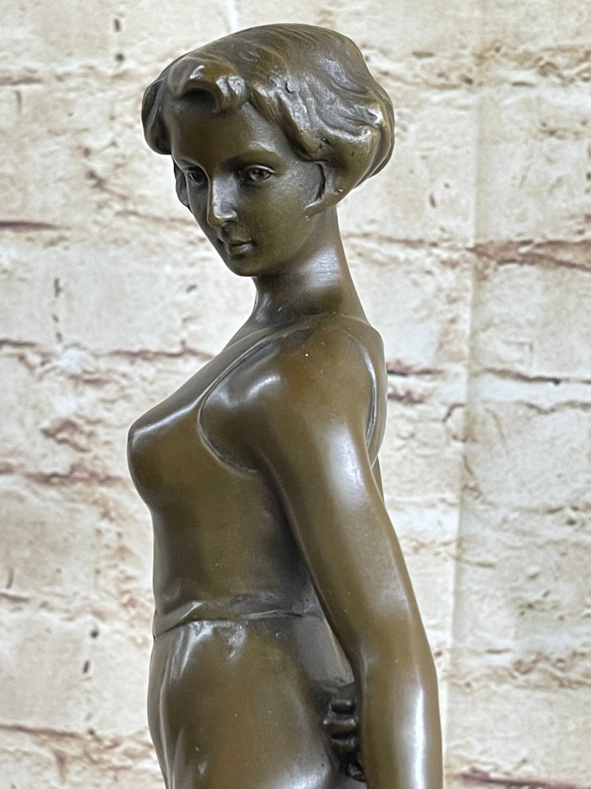 Viennese Art Deco Bronze Figure on a Marble Base by Joseph Lorenzl, 1930 product