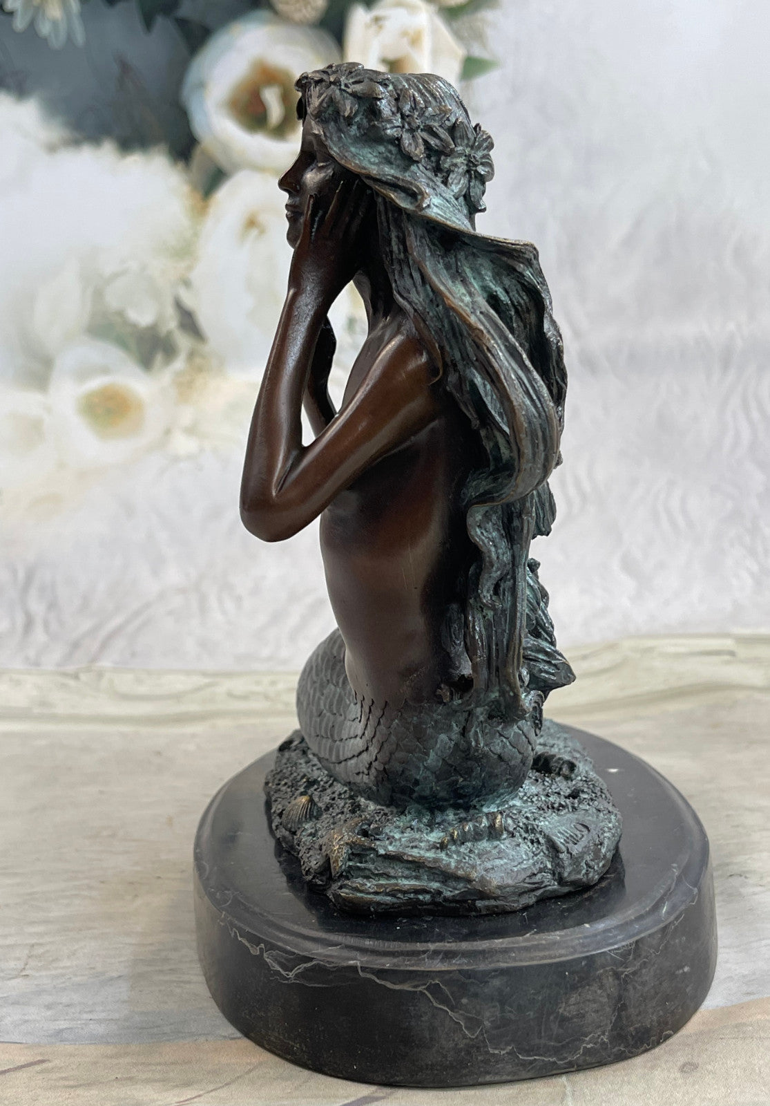 Bronze Sculpture Hot Cast Nude Naked Sexy Mermaid Made by Lost Wax Method