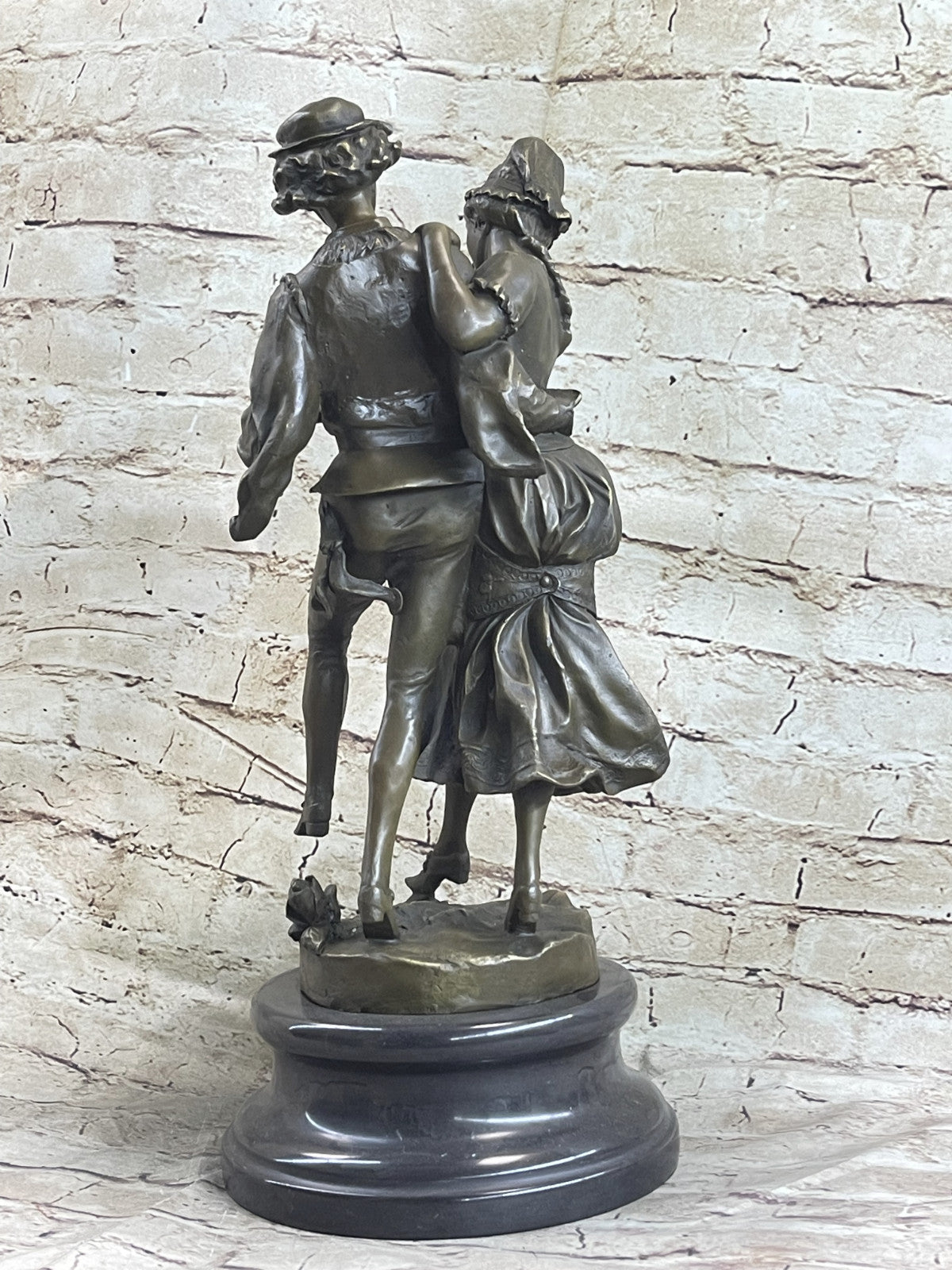 Bronze Statue Dancing Couple Figure The Harvest Dance, Signed: Gaudez Lost Wax