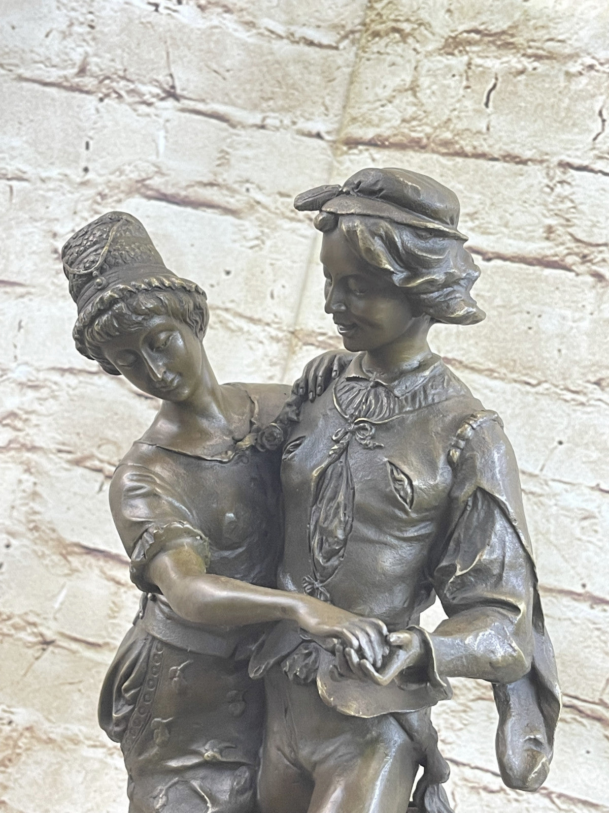 Bronze Statue Dancing Couple Figure The Harvest Dance, Signed: Gaudez Lost Wax