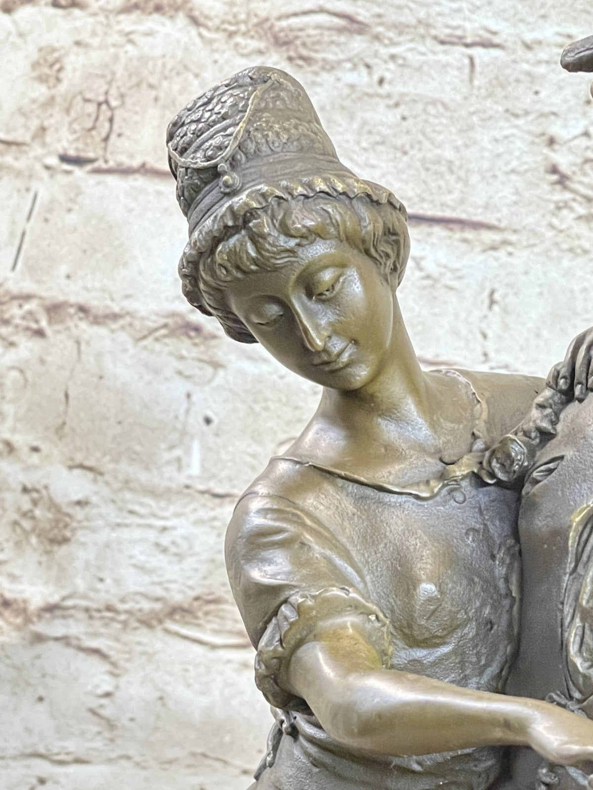 Bronze Statue Dancing Couple Figure The Harvest Dance, Signed: Gaudez Lost Wax