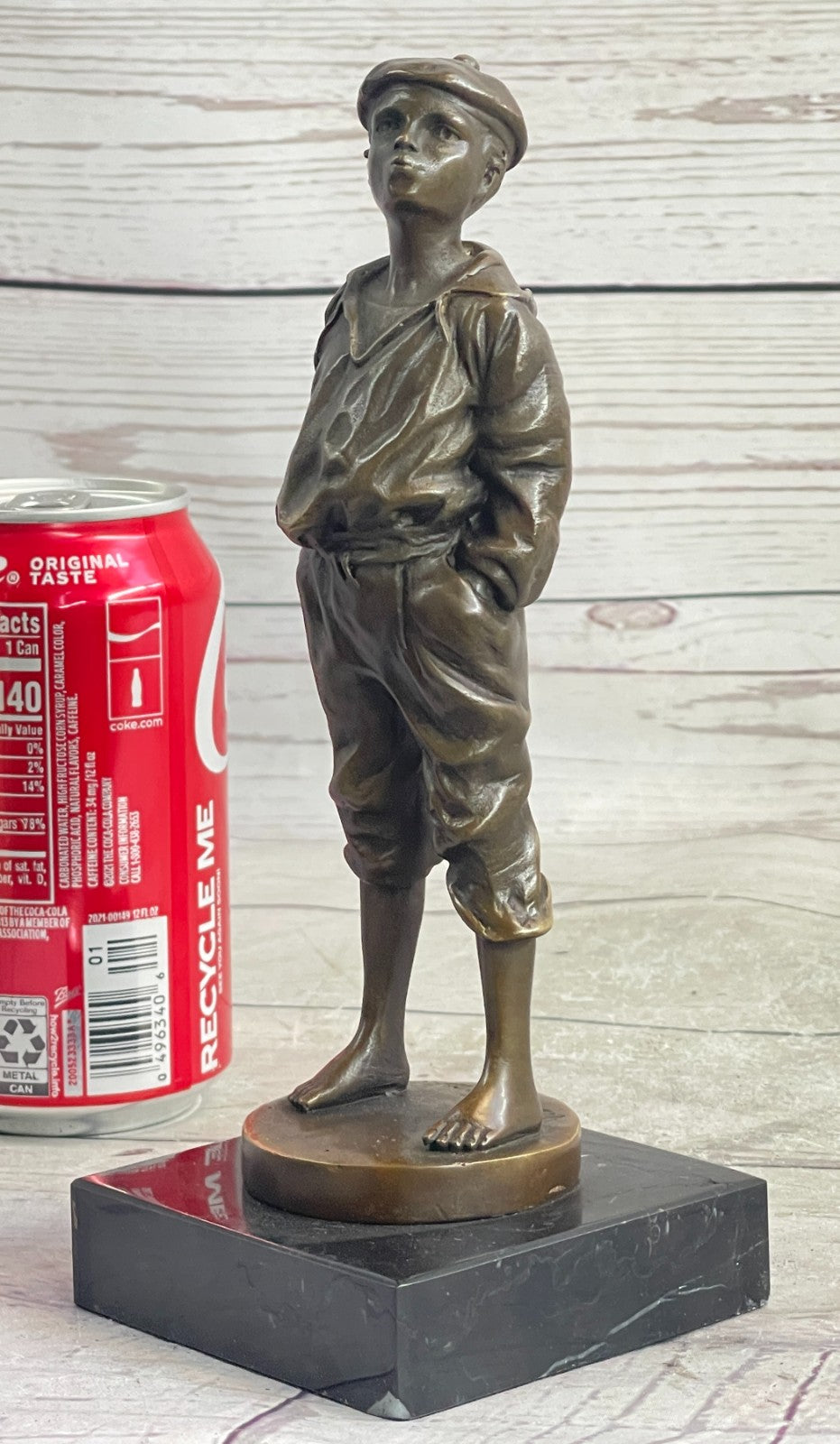 Vintage Signed Szczeblewski Bronze Sculpture of a Whistling German Boy - Fine Detailed Art