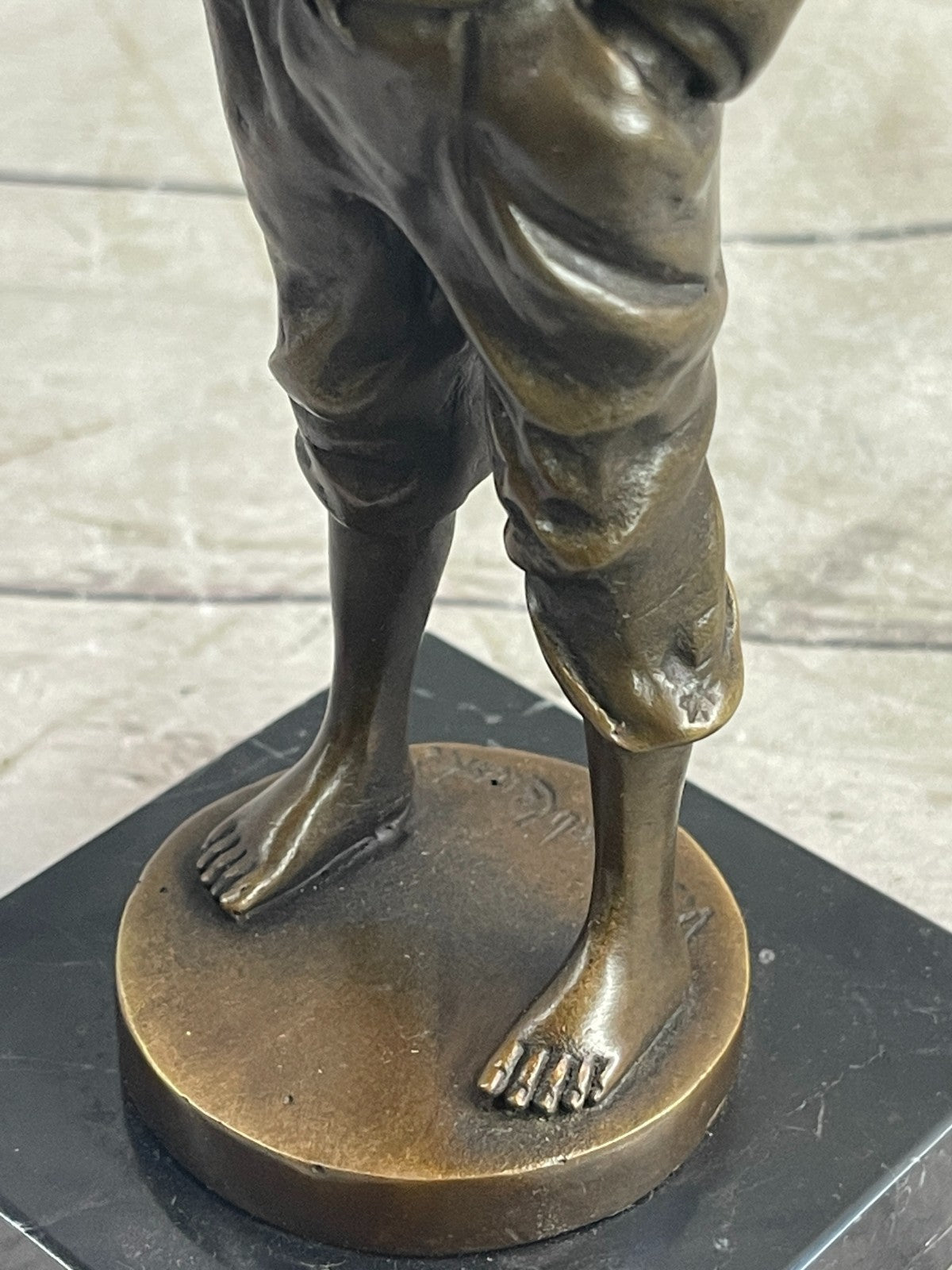 Vintage Signed Szczeblewski Bronze Sculpture of a Whistling German Boy - Fine Detailed Art