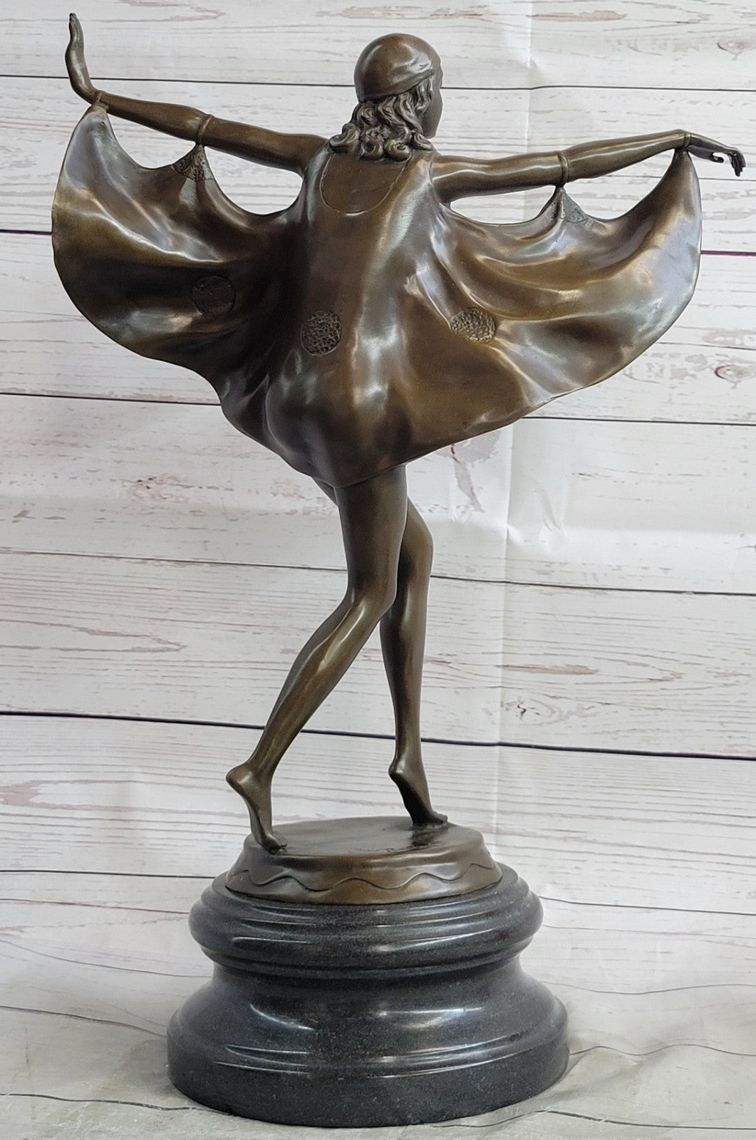 German Prof. Otto Poertzel (1876-1963) "Bat Dancer" Bronze Sculpture / Statue Art