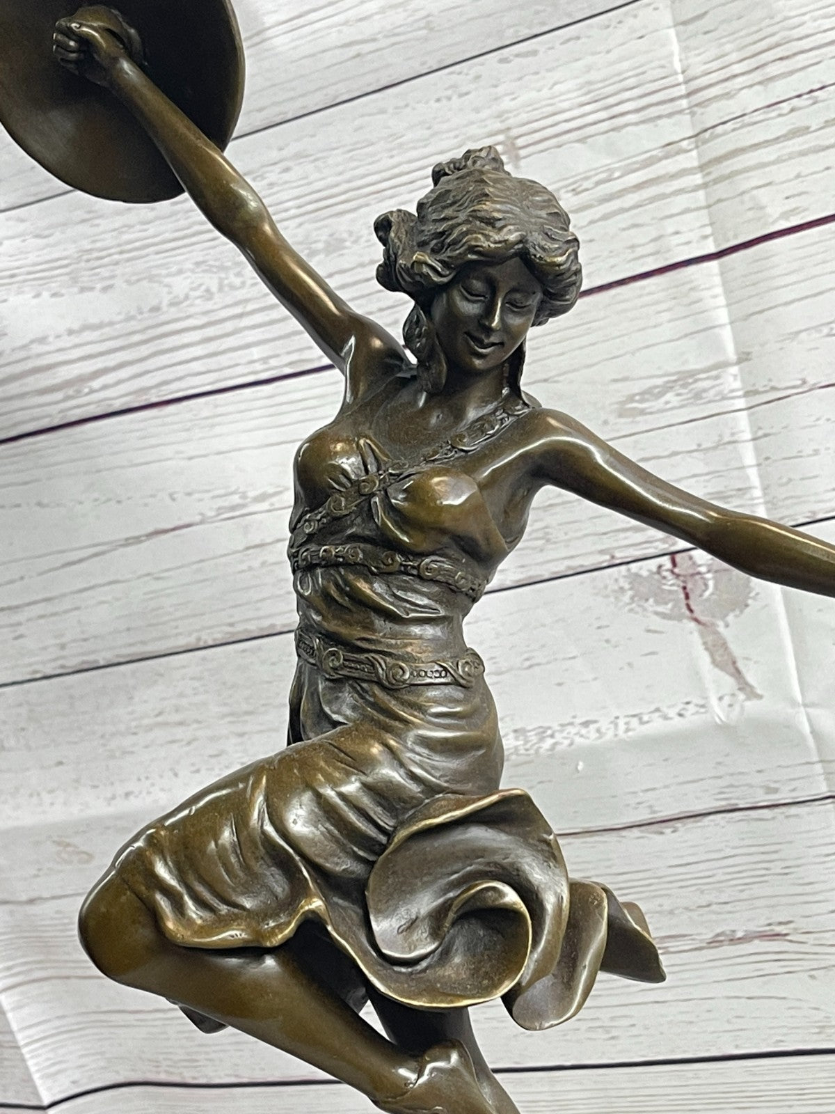 Sensational Oriental Dancer Bronze Sculpture | Claire Colinet Artwork, Musician Lady Figurine