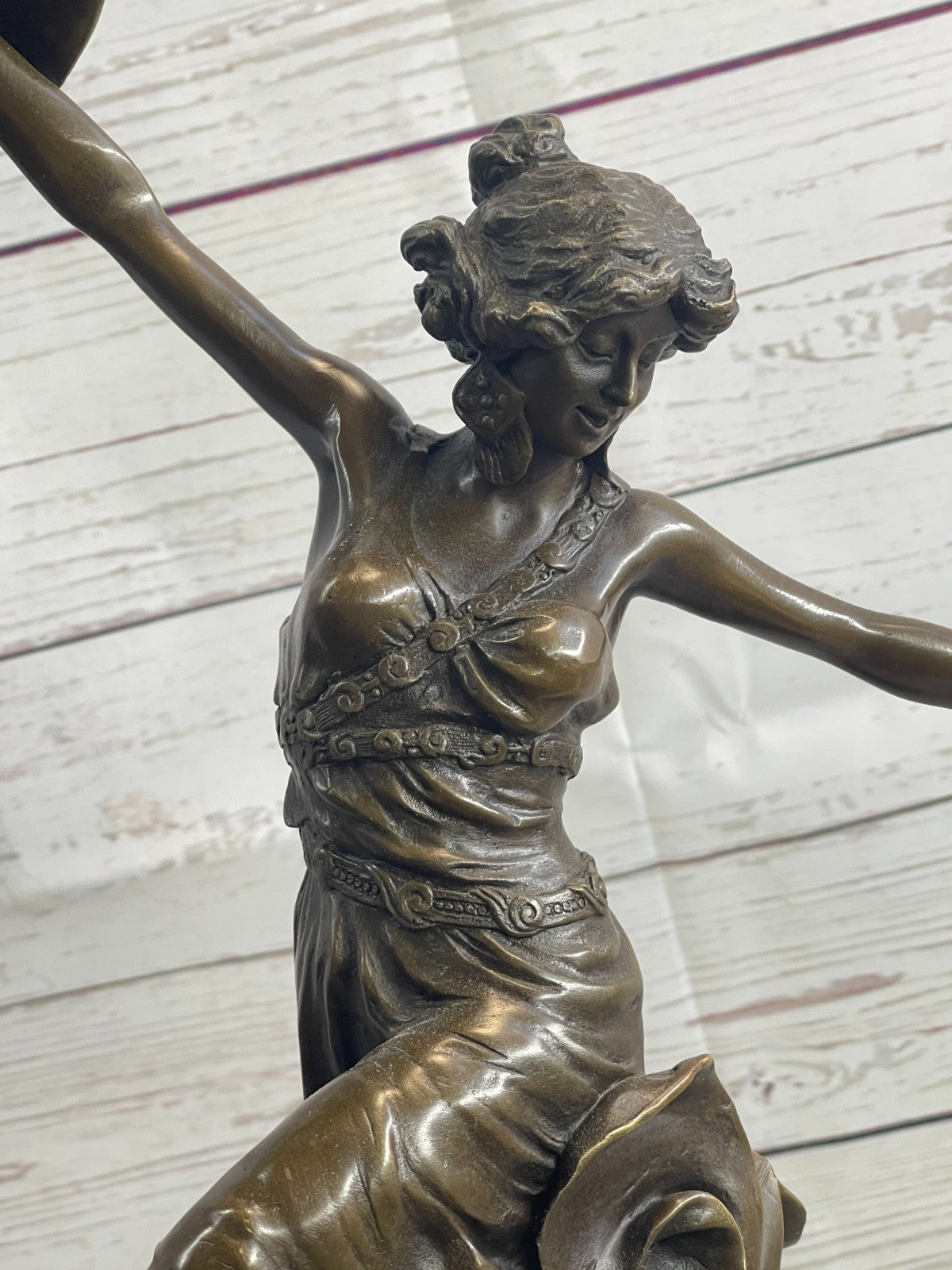 Sensational Oriental Dancer Bronze Sculpture | Claire Colinet Artwork, Musician Lady Figurine