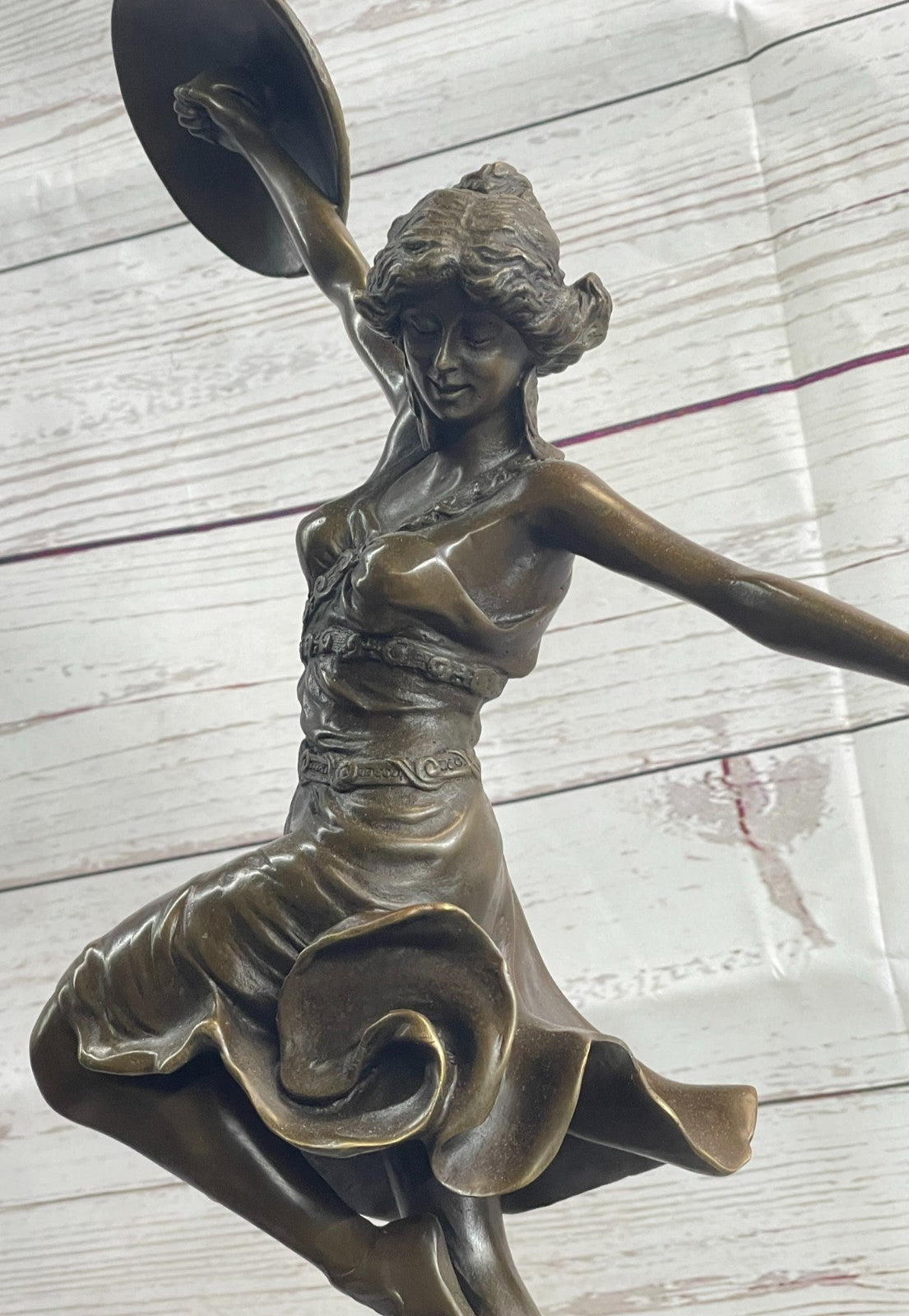 Sensational Oriental Dancer Bronze Sculpture | Claire Colinet Artwork, Musician Lady Figurine