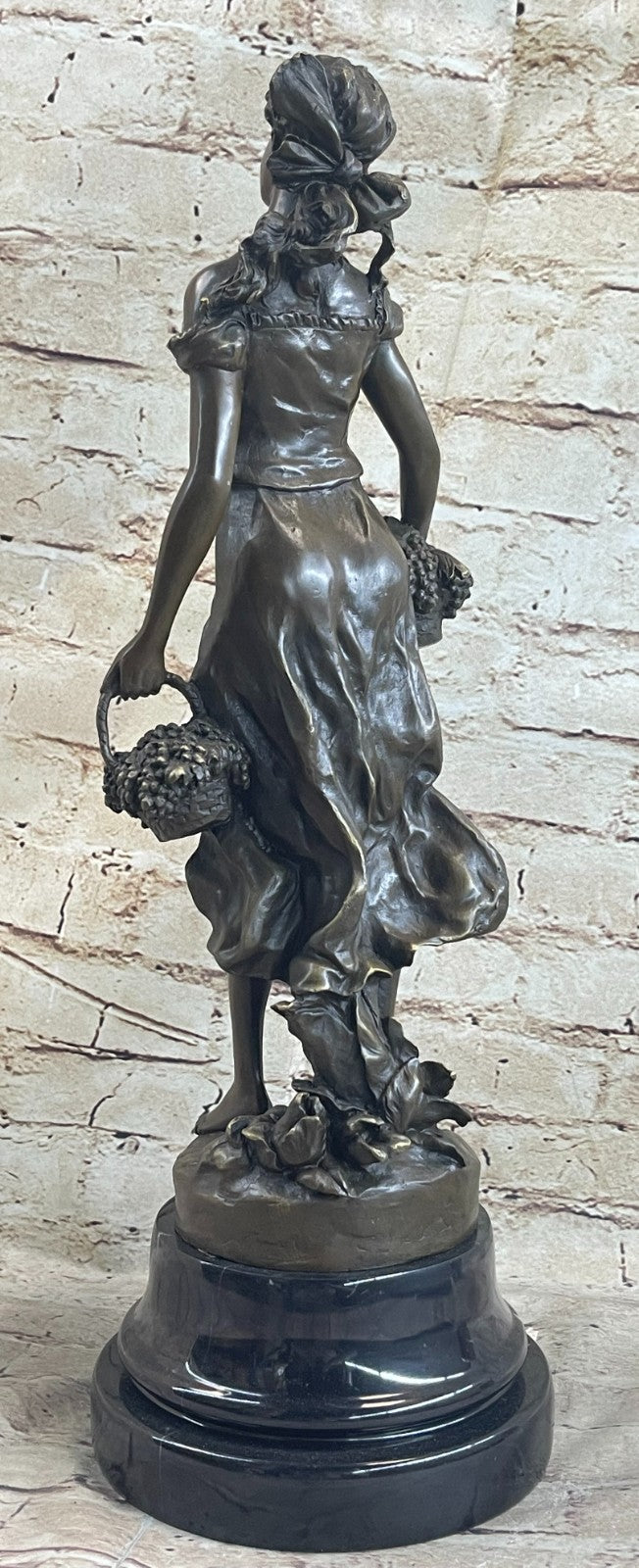 Real Bronze Gorgeous Maiden Standing Woman Sculpture Home Decoration Decor