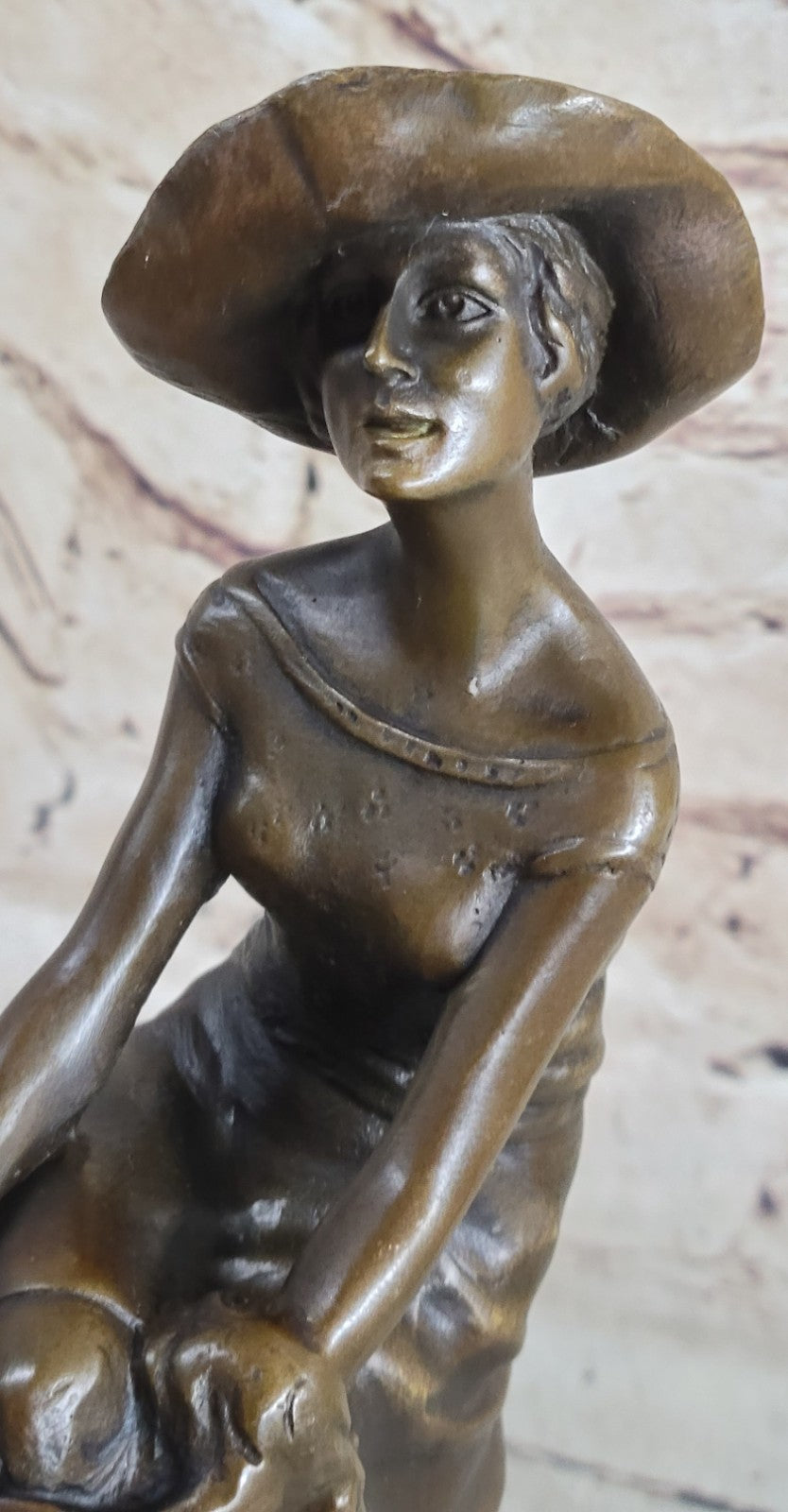 Woman Sits On Chair Handmade Bronze Museum Quality Classic Artwork Statue Figure