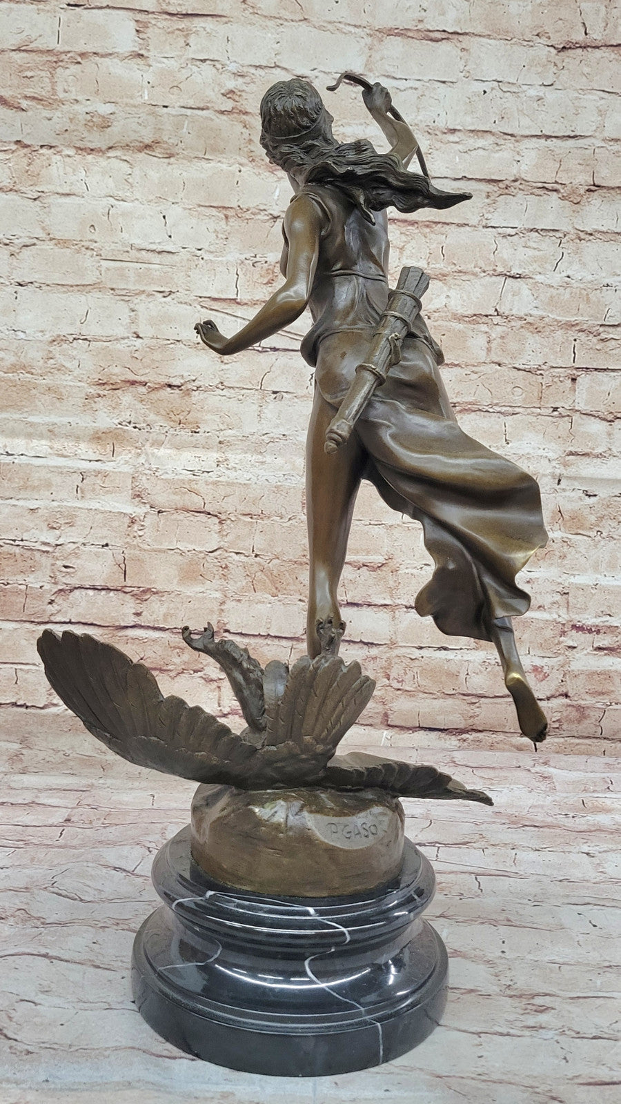 Handmade Beauty: Vintage Diana The Huntress - Bronze Mythical Figurine