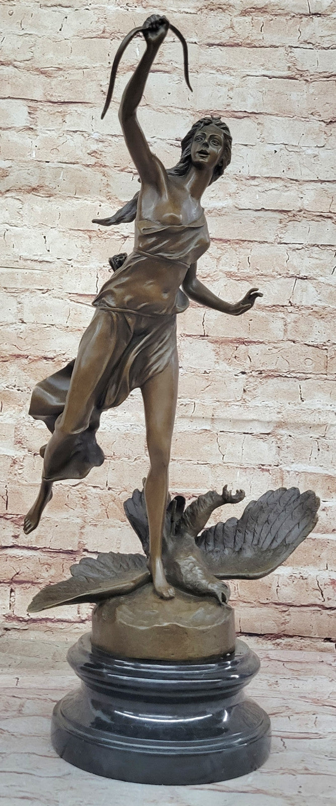 Handmade Beauty: Vintage Diana The Huntress - Bronze Mythical Figurine