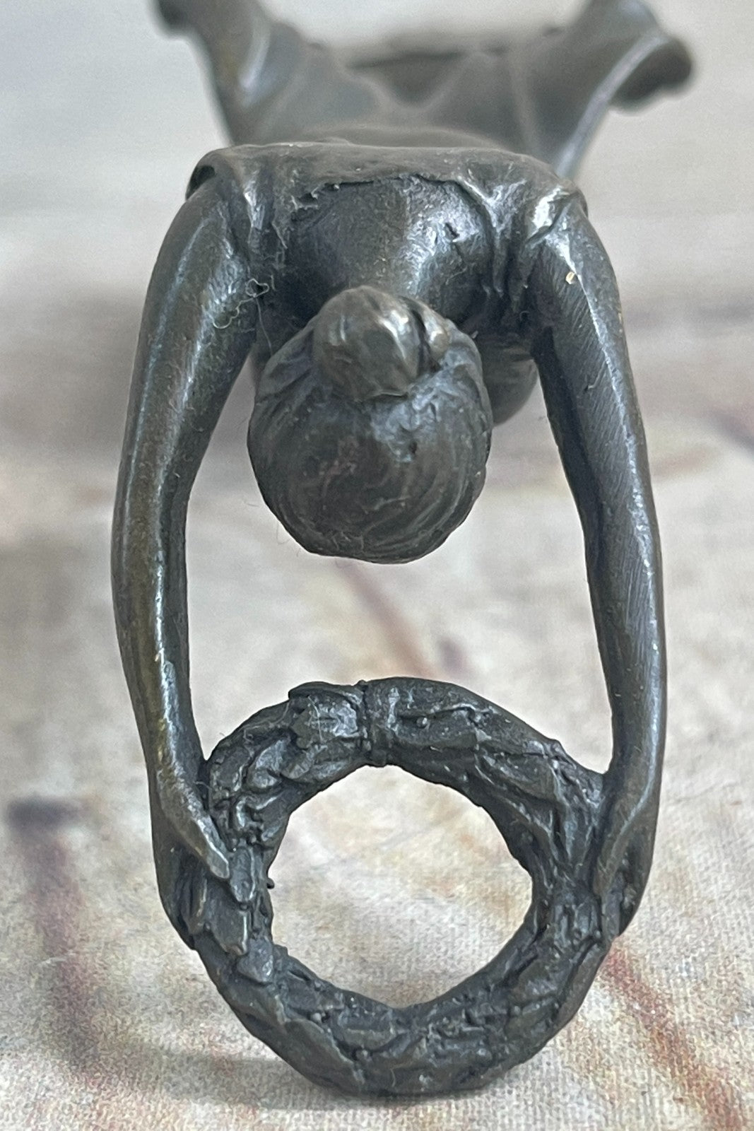 5.5" Tall Signed Roman Maiden Bronze Sculpture Statue Figure Figurine Deco Figure