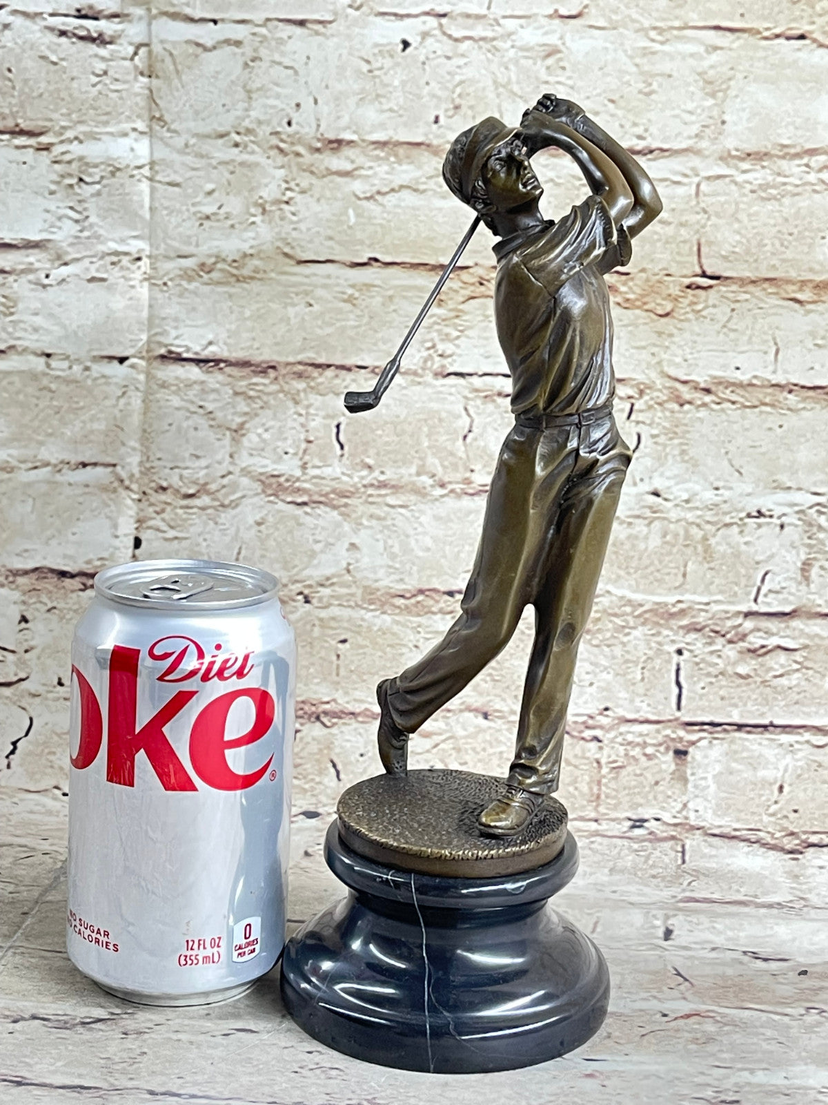 Golfer Golf Golfing Hand Made Sportsman Bronze Sculpture Statue Figurine Figur T